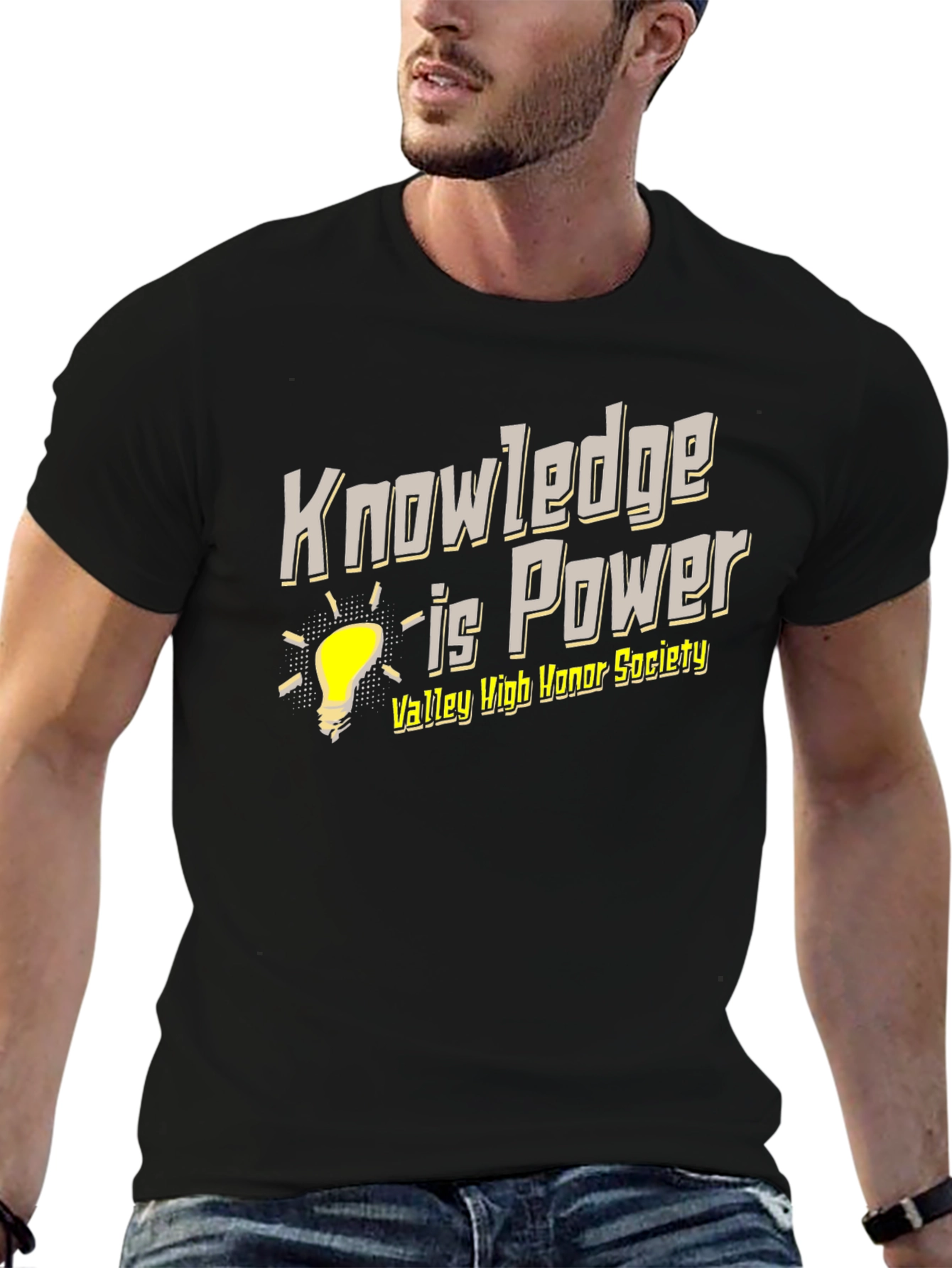 Black Knowledge is Power T-Shirt - Valley High Honor Society view 6