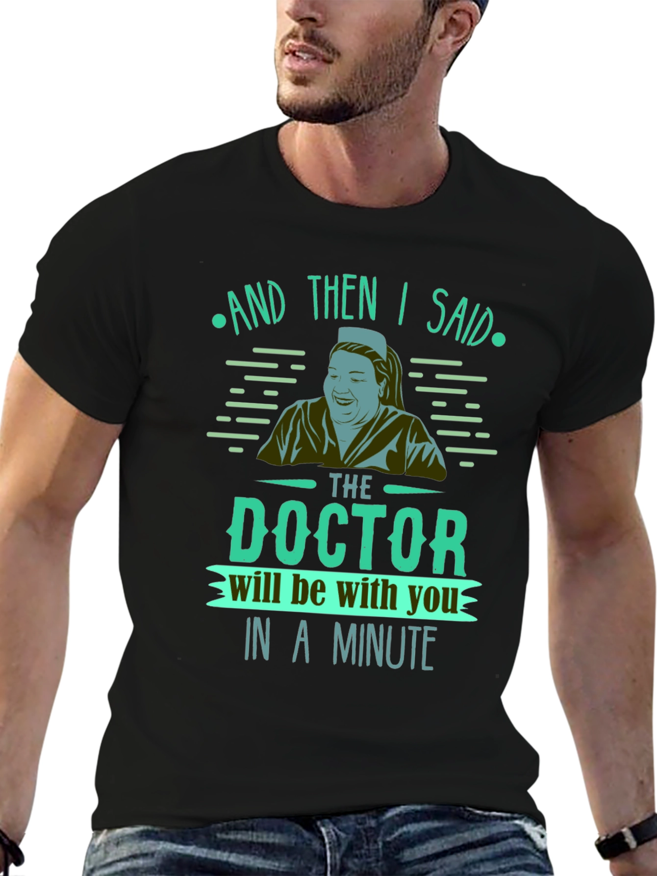 Black Funny Nurse T-Shirt - The Doctor Will See You Now view 6