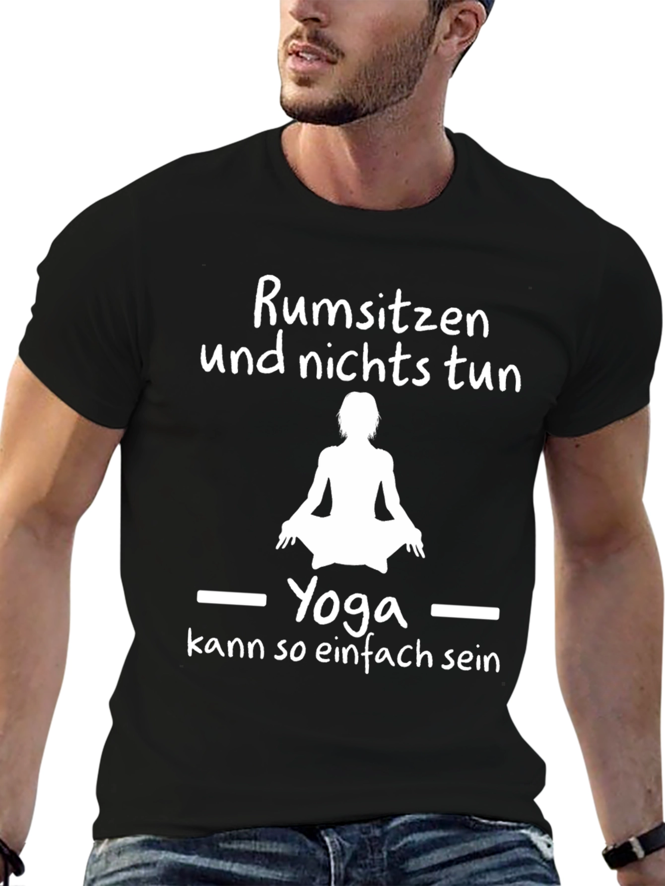 Black Yoga Meditation Graphic Tee - Relax and Unwind view 6