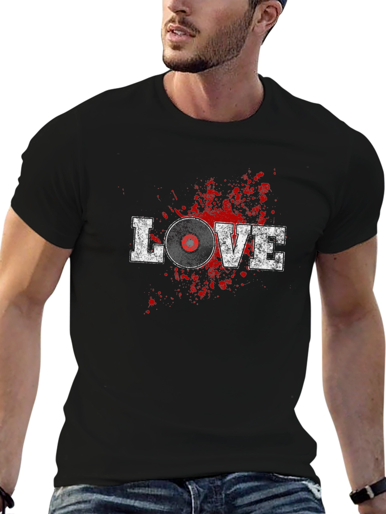 Black Love Vinyl Record T-Shirt - Retro Music Tee view 6