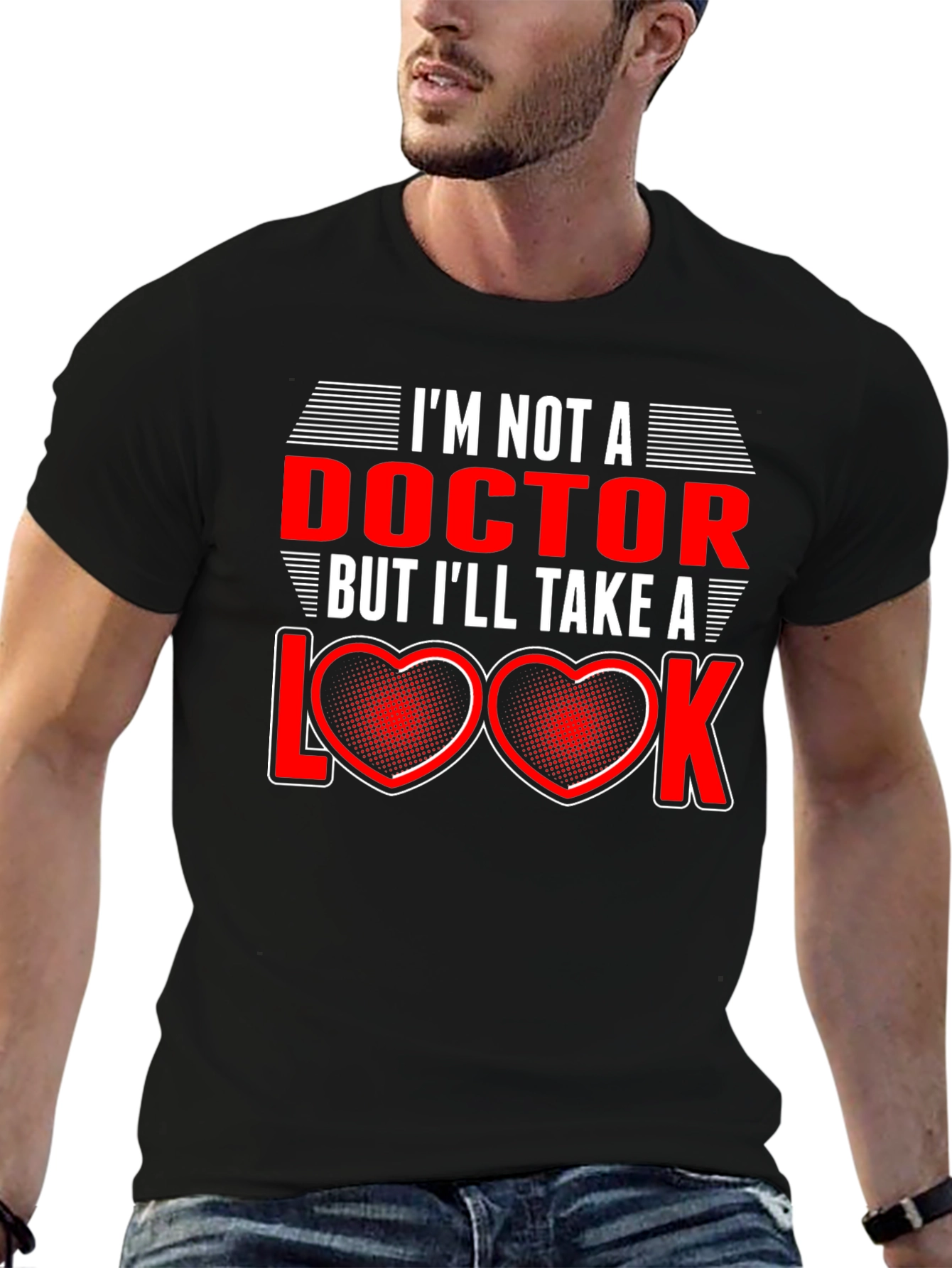 Black Funny Doctor Pun T-Shirt - I'll Take a Look! view 6