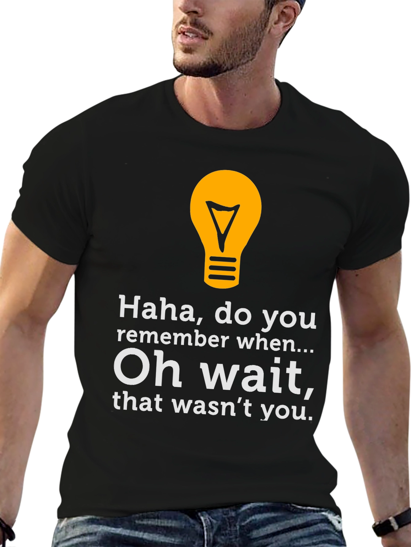 Black Funny Graphic Tee - Haha, Do You Remember? view 6