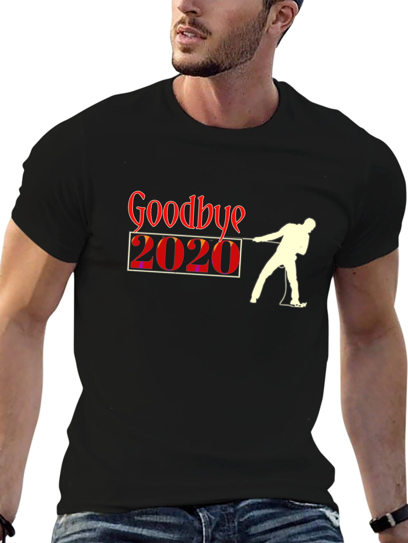 Black Goodbye 2020 Black Graphic T-Shirt view 6