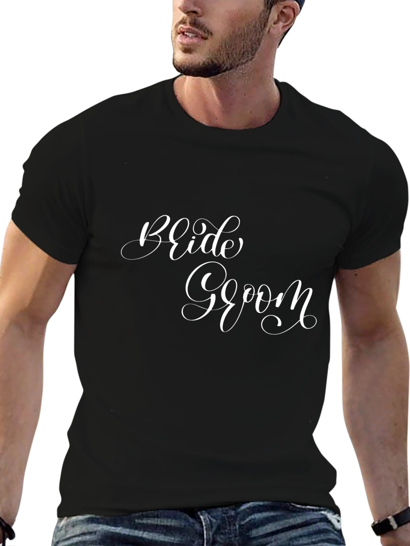 Black Bride Groom Matching T-Shirt view 6