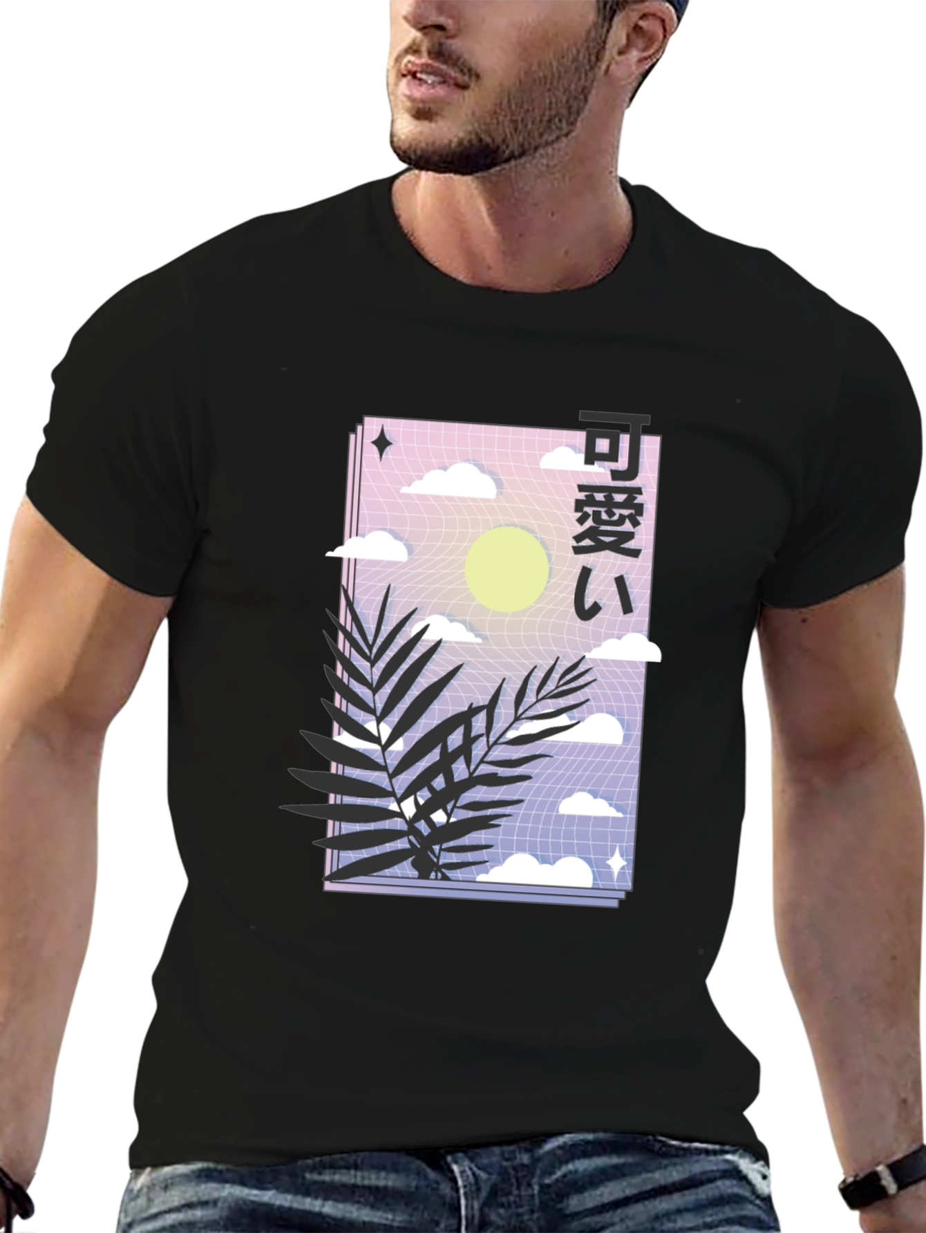 Black Aesthetic Japanese T-Shirt - Kawaii Graphic Tee view 6