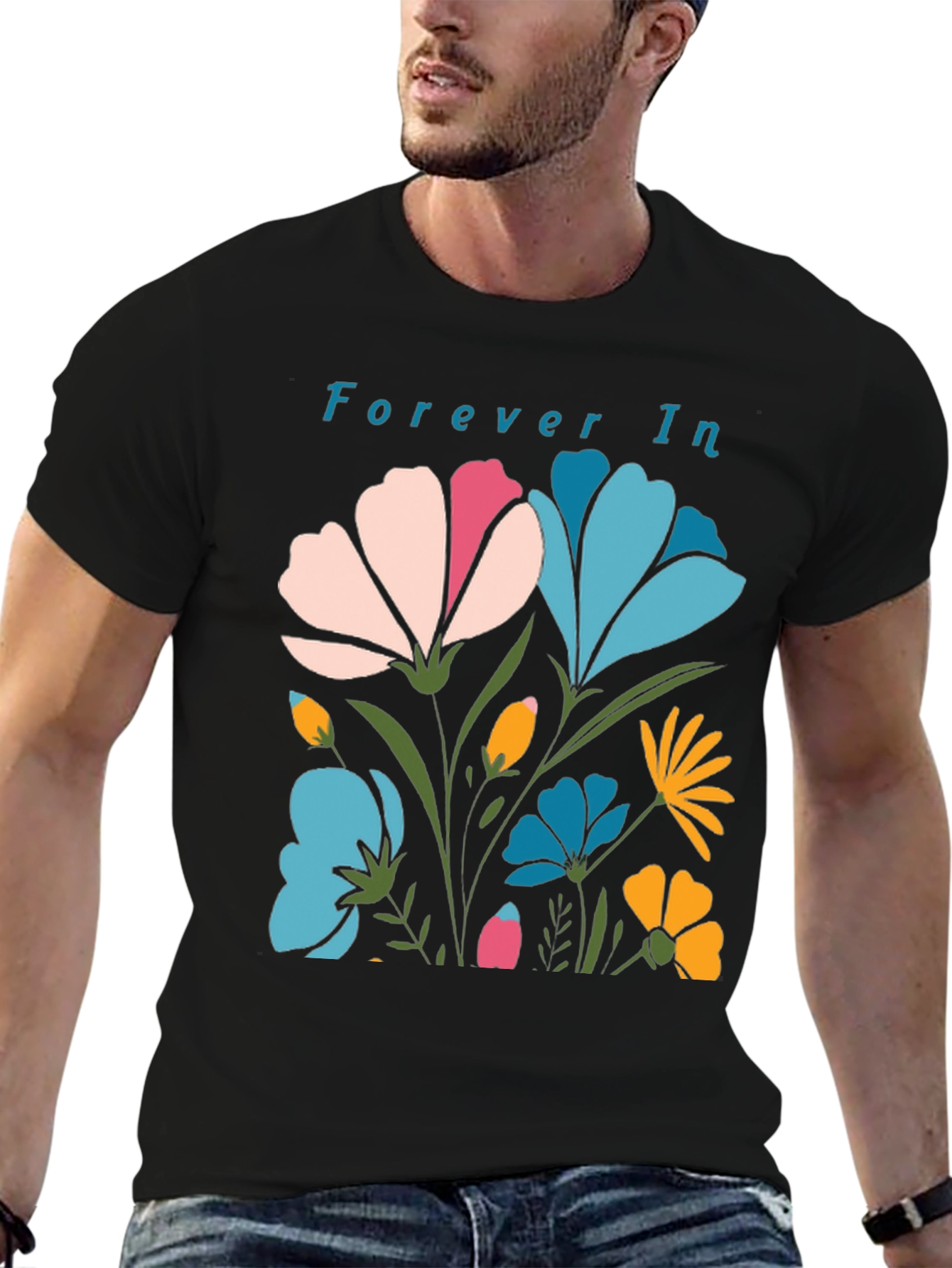 Black Forever In Floral T-Shirt view 6
