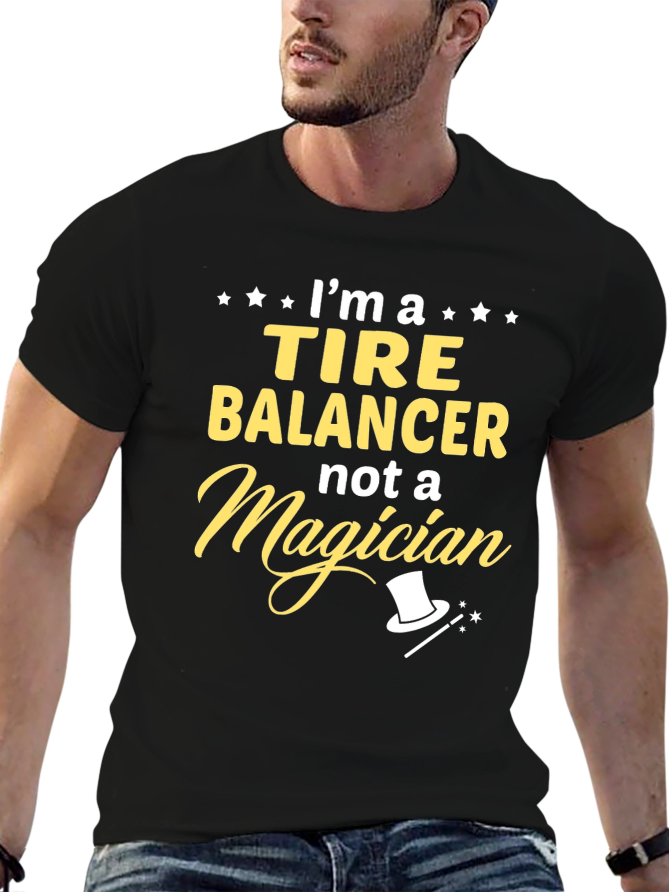 Black Tire Balancer Funny Job Profession T-Shirt view 6