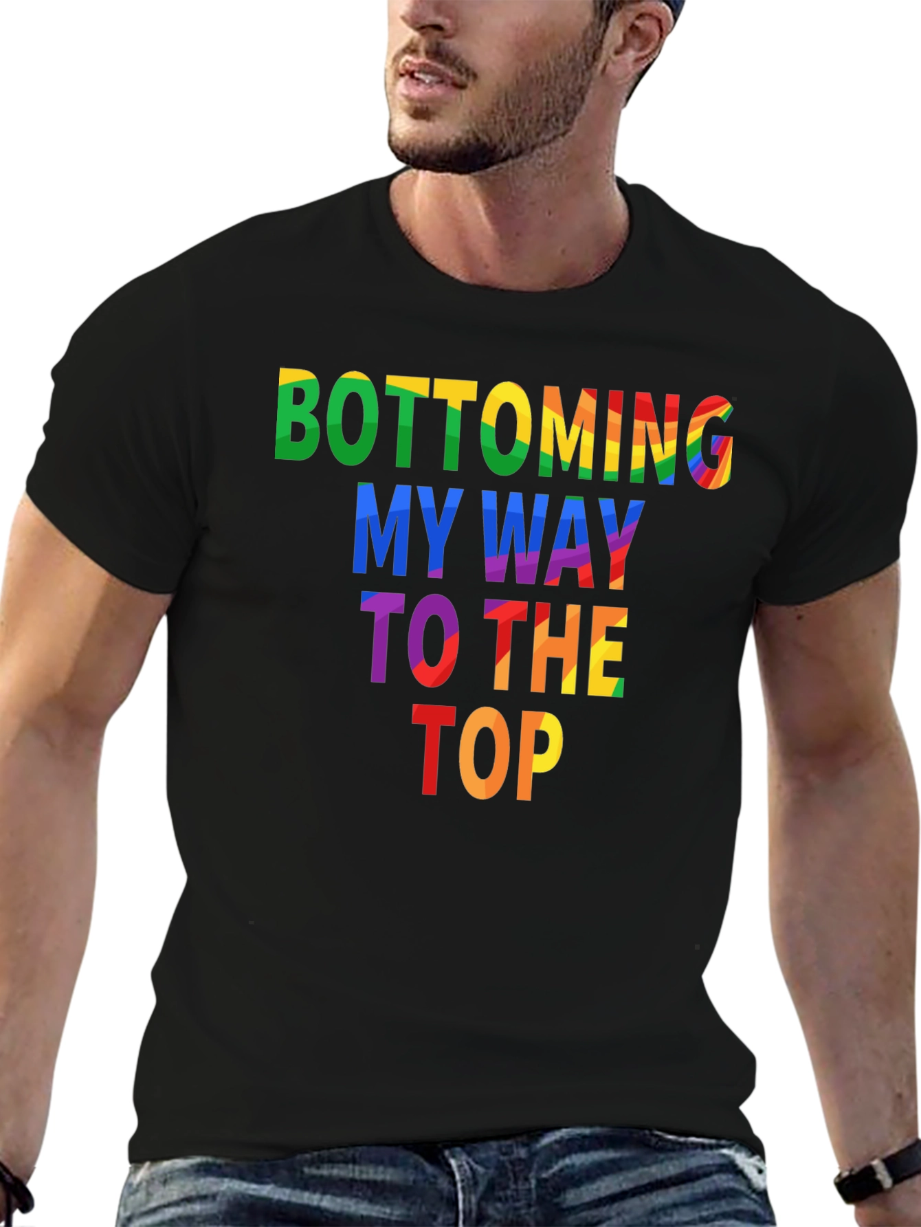 Black Bottoming My Way To The Top Graphic Tee view 6