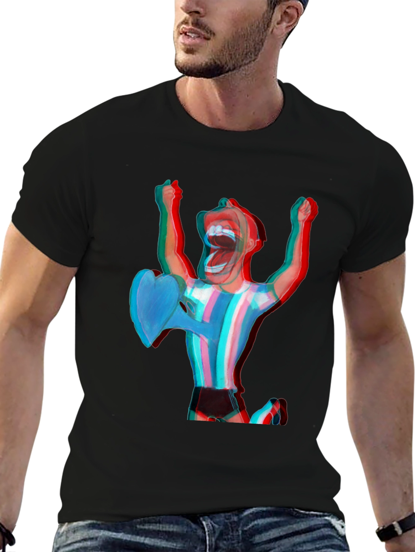 Black Stereoscopic Man T-Shirt view 6