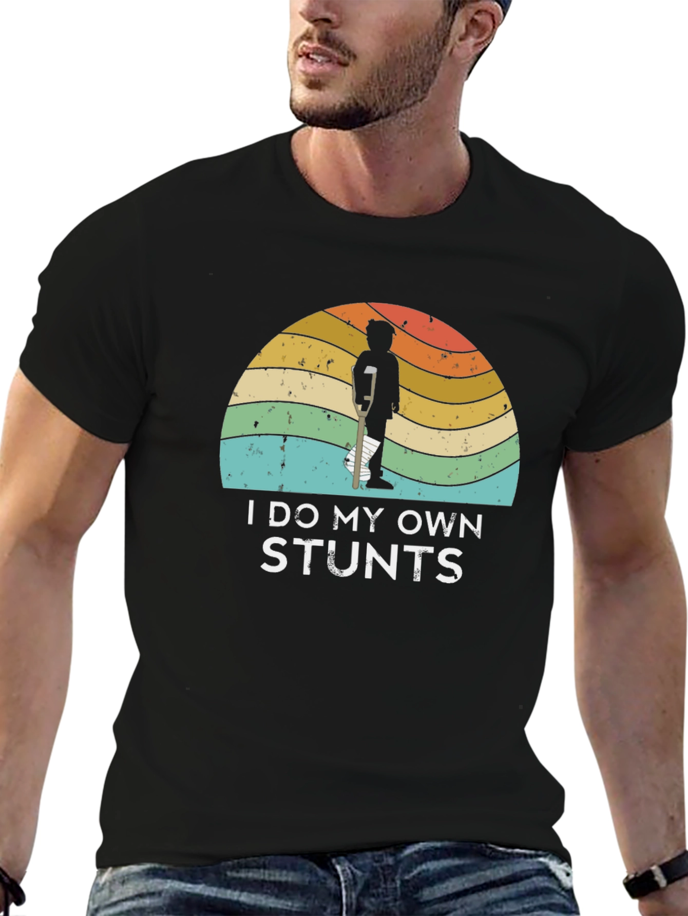 Black I Do My Own Stunts Graphic Tee view 6