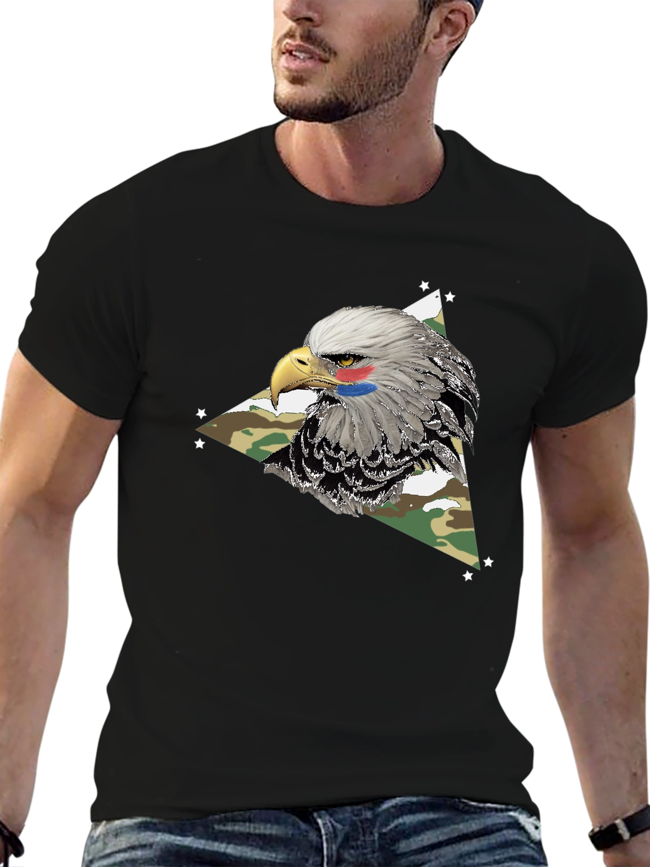 Black Eagle Camo Graphic Tee - Patriotic Style view 6