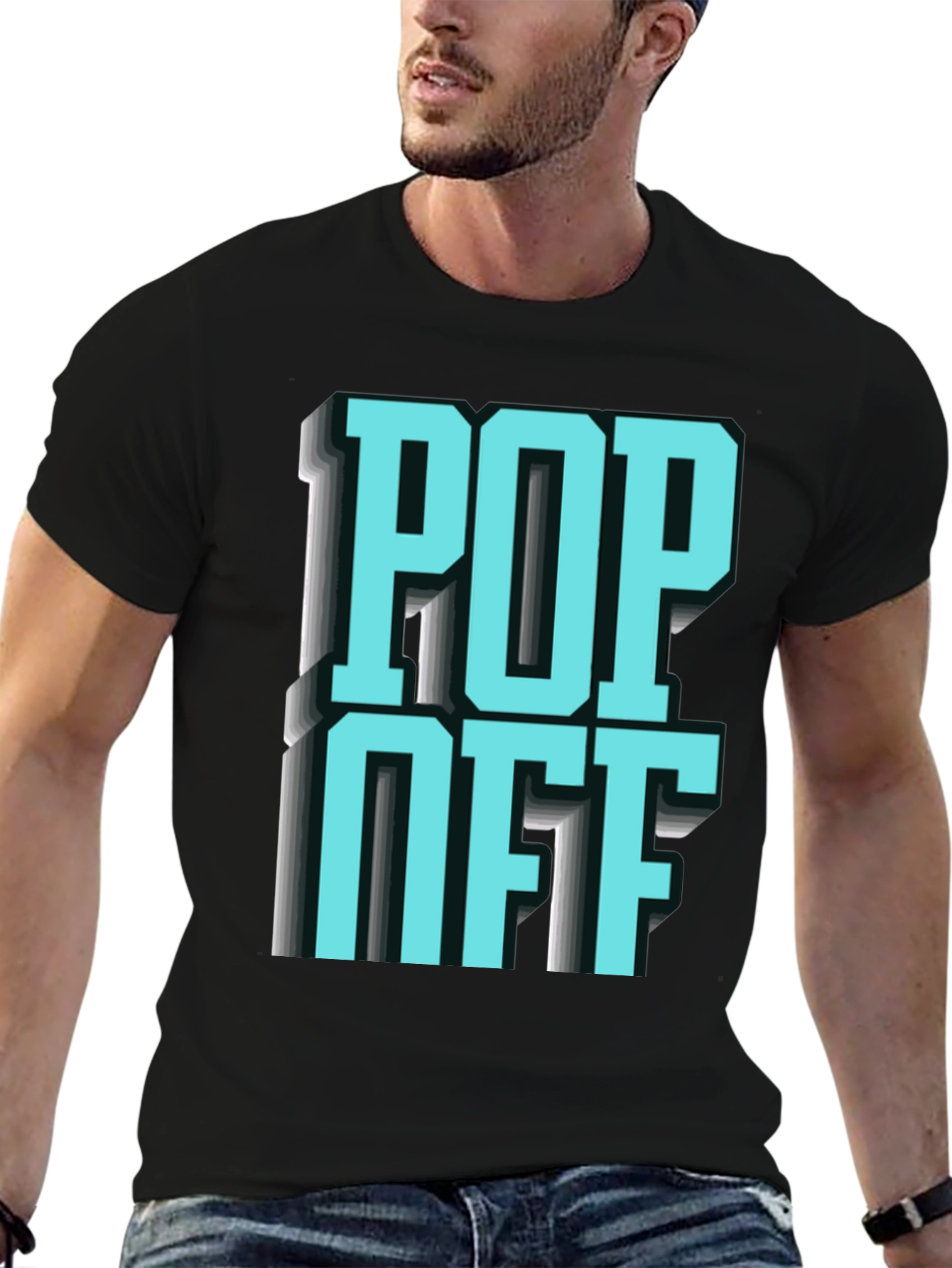 Black Pop Off Graphic T-Shirt - Statement Tee view 6