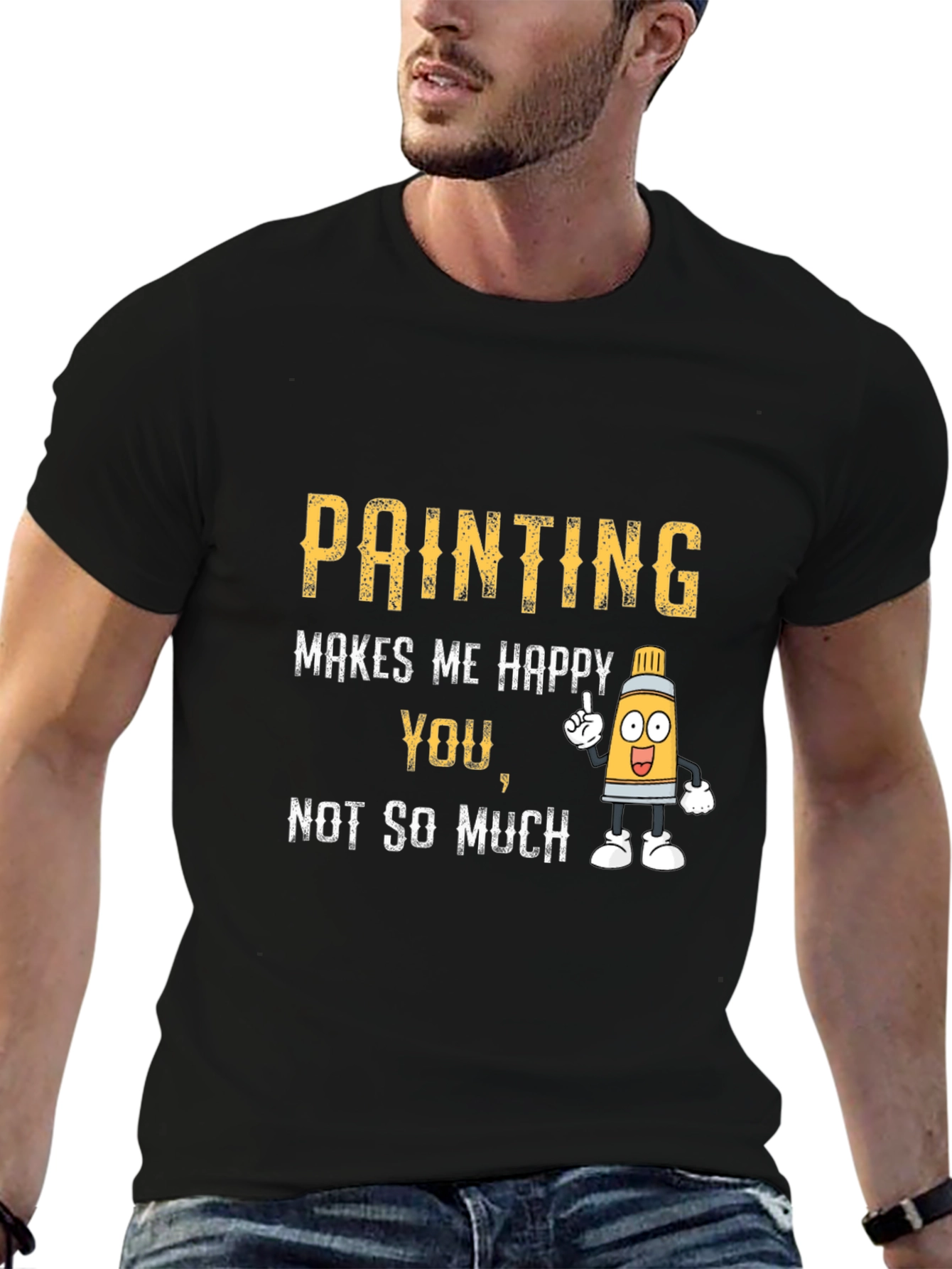 Black Painting Makes Me Happy T-Shirt view 6