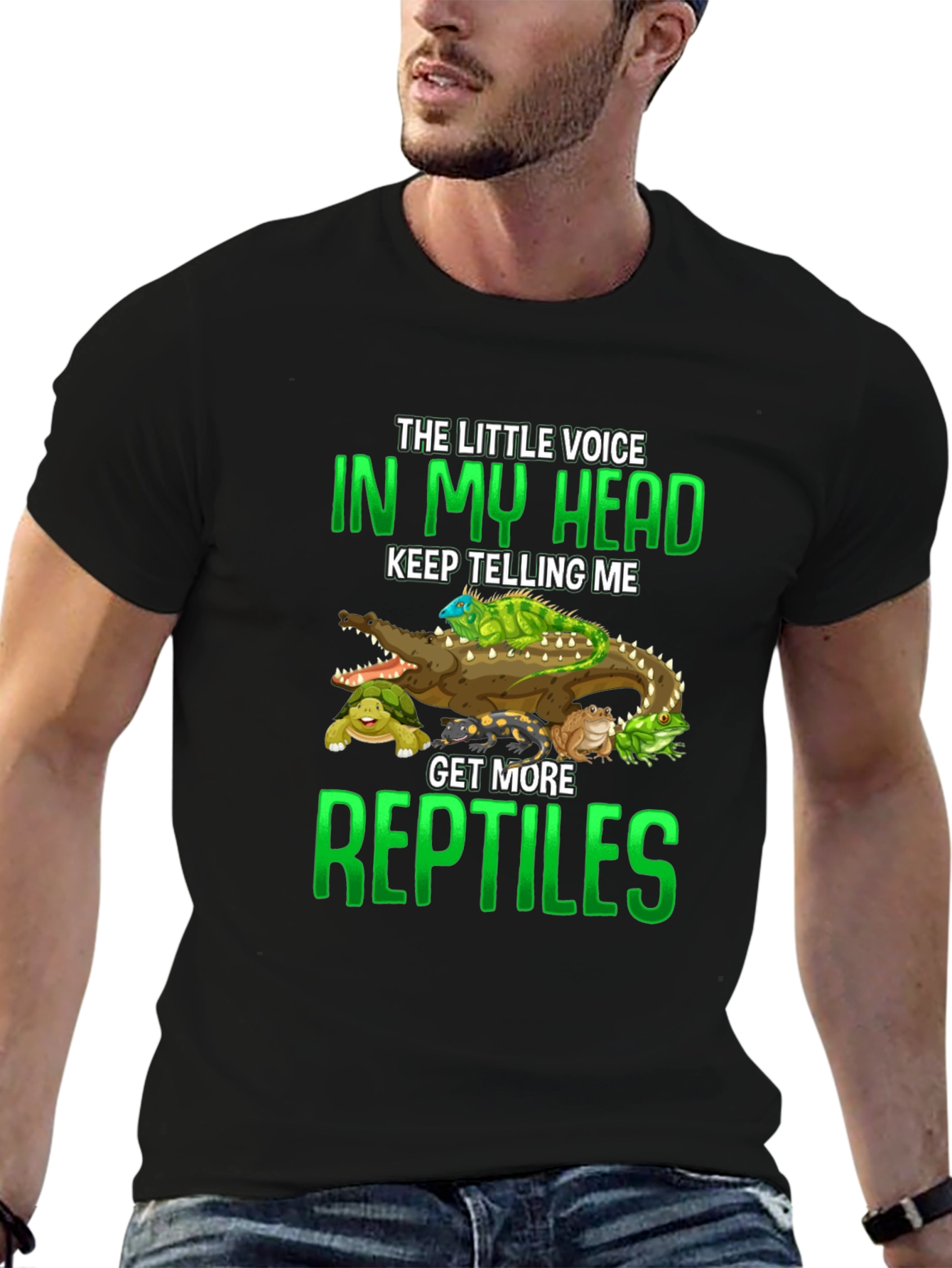 Black Reptiles T-Shirt: Little Voice in My Head view 6