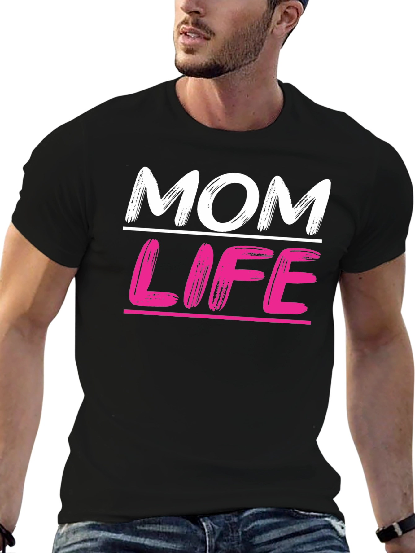 Black Mom Life Graphic Tee - Trendy Casual Top view 6