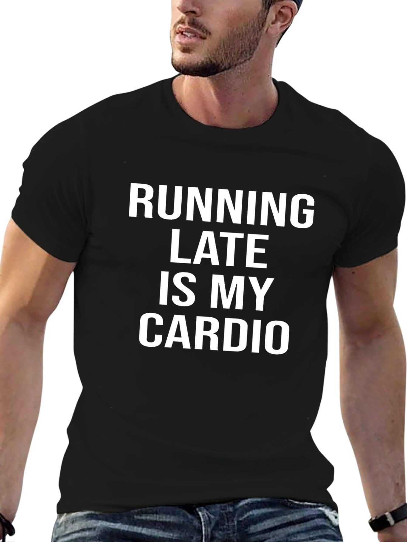Black Running Late Cardio Graphic Tee view 6