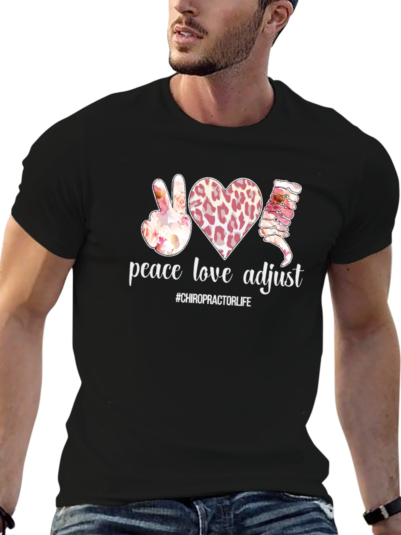 Peace Love Adjust Chiropractic T-Shirt - 6
