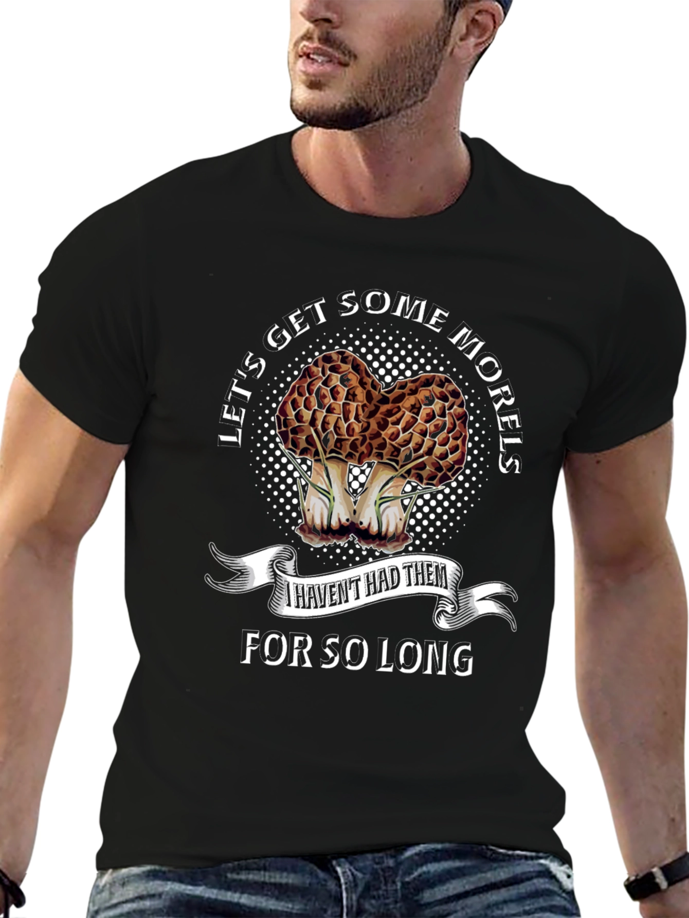 Black Morel Mushroom T-Shirt - Let's Get Some Morels view 6