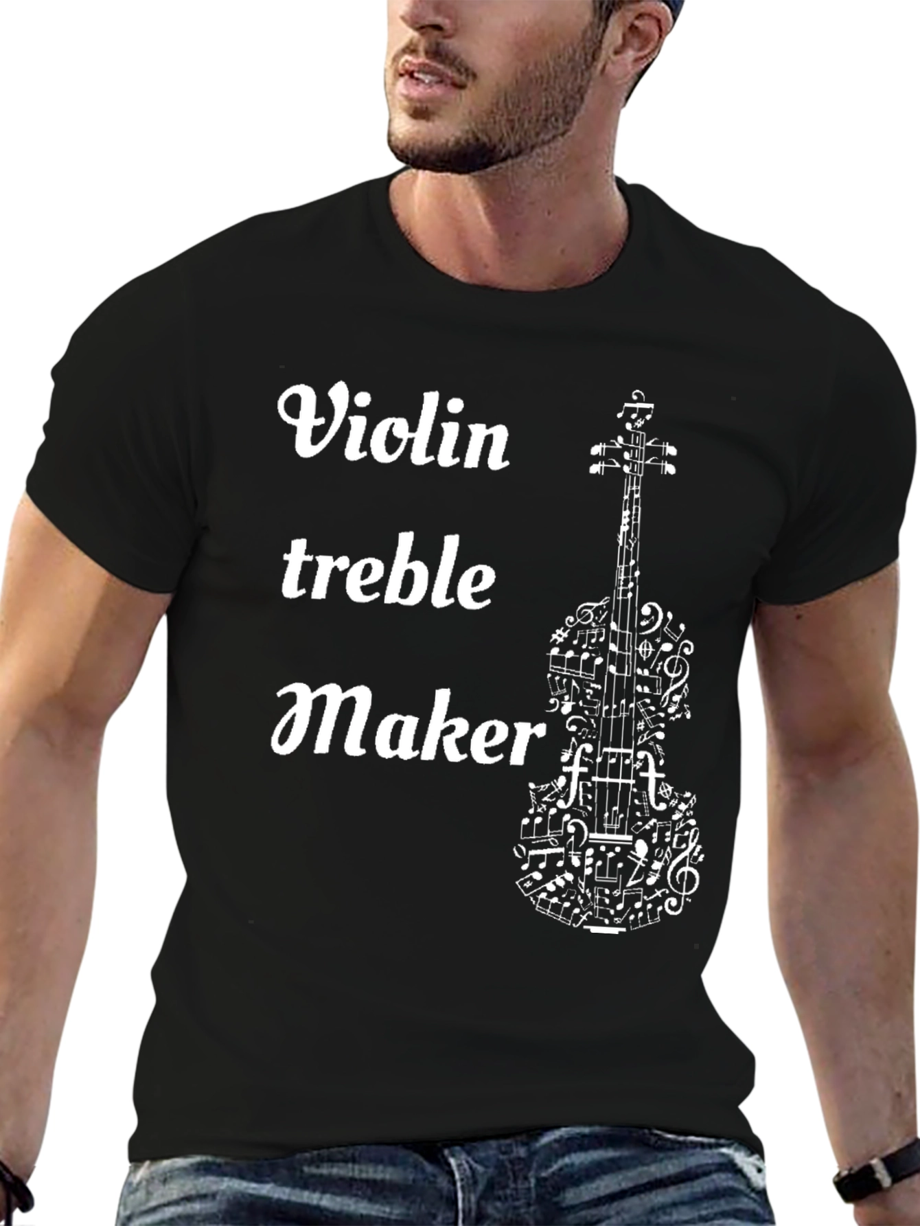 Black Violin Treble Maker T-Shirt view 6