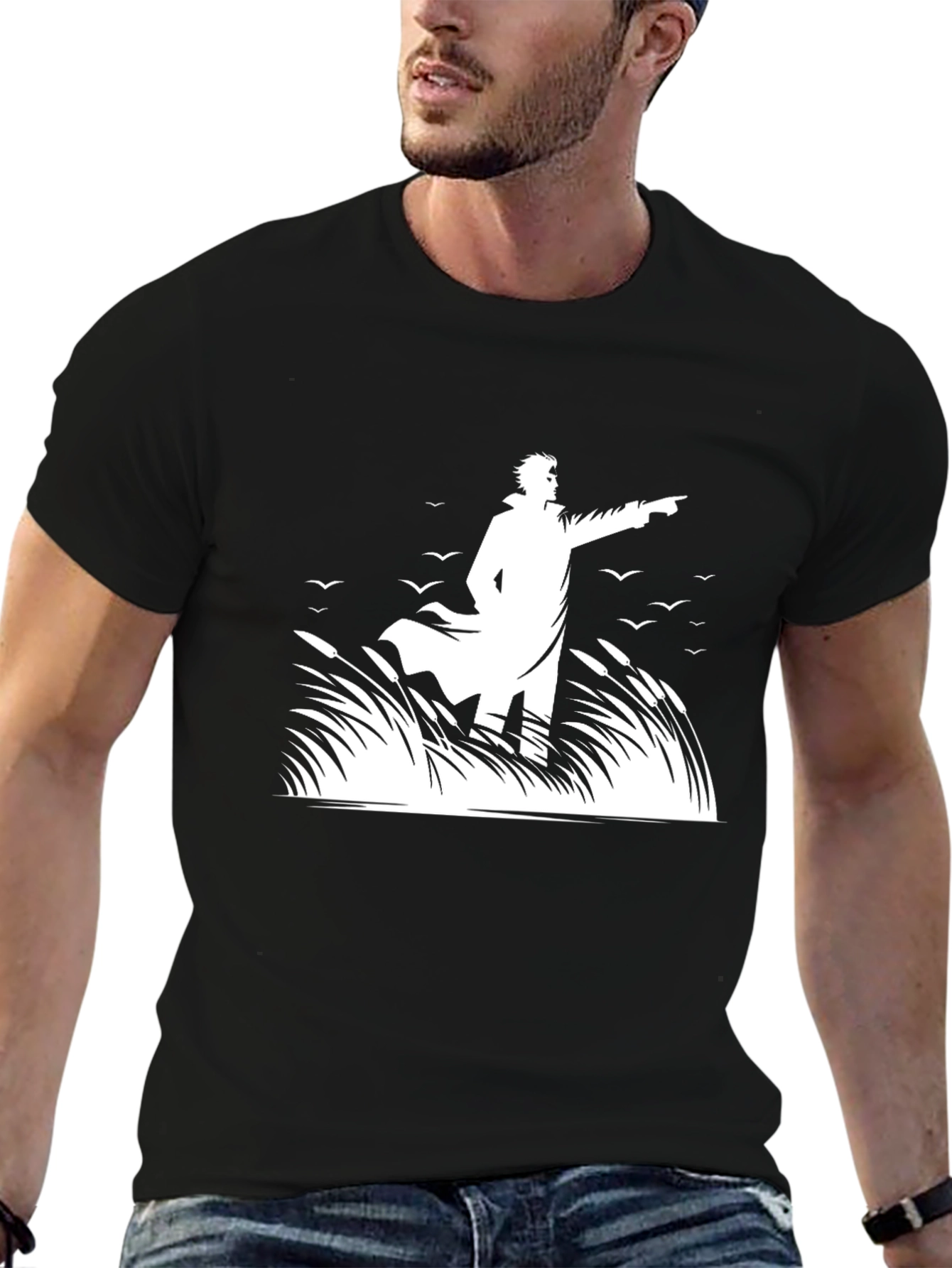 Black Graphic Novel Style T-Shirt view 6