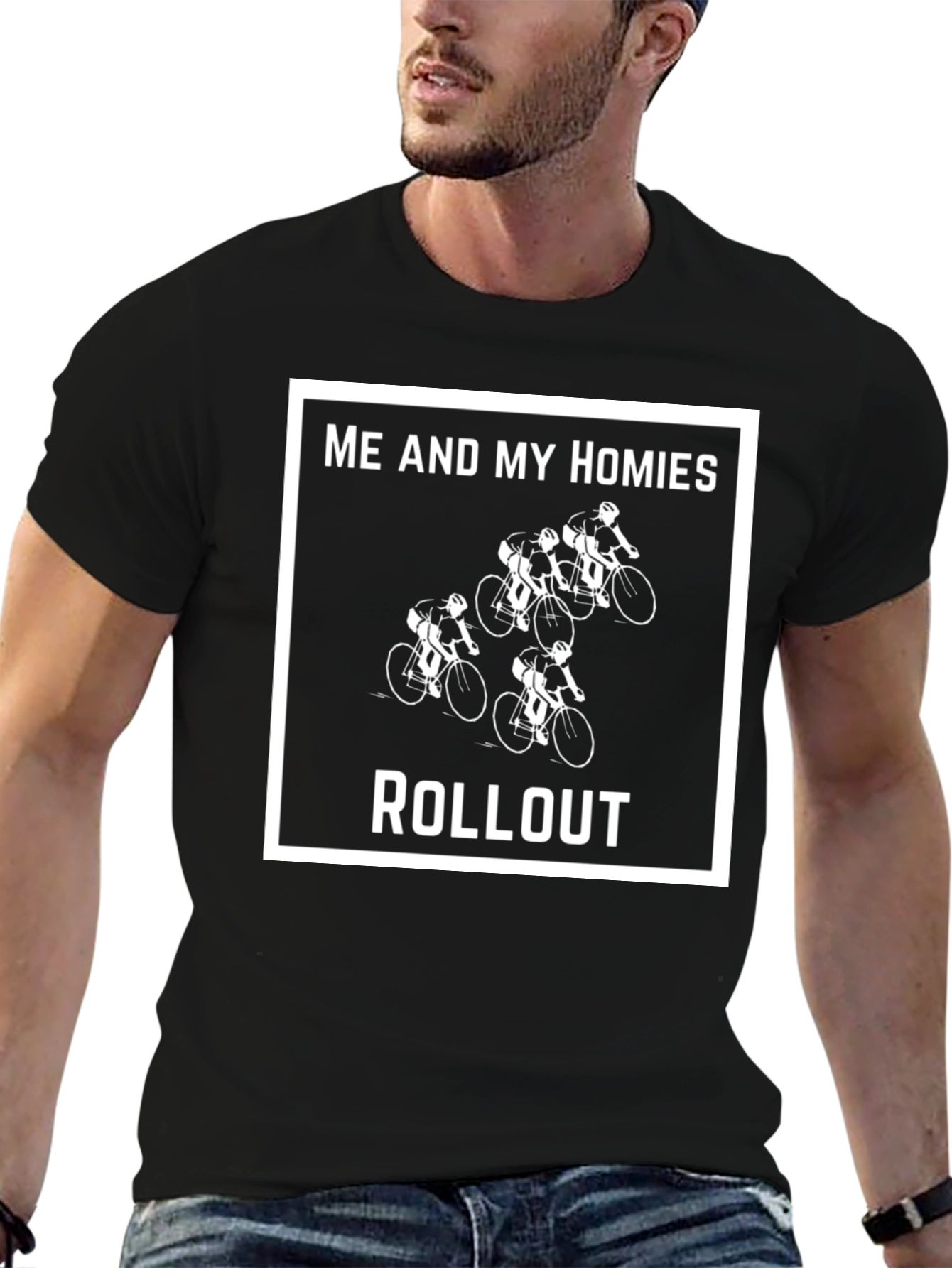 Black Me and My Homies Rollout T-Shirt - Cycling Squad Tee view 6