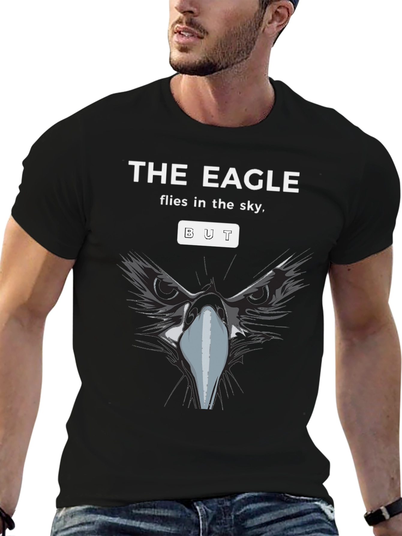 Black The Eagle Flies T-Shirt view 6