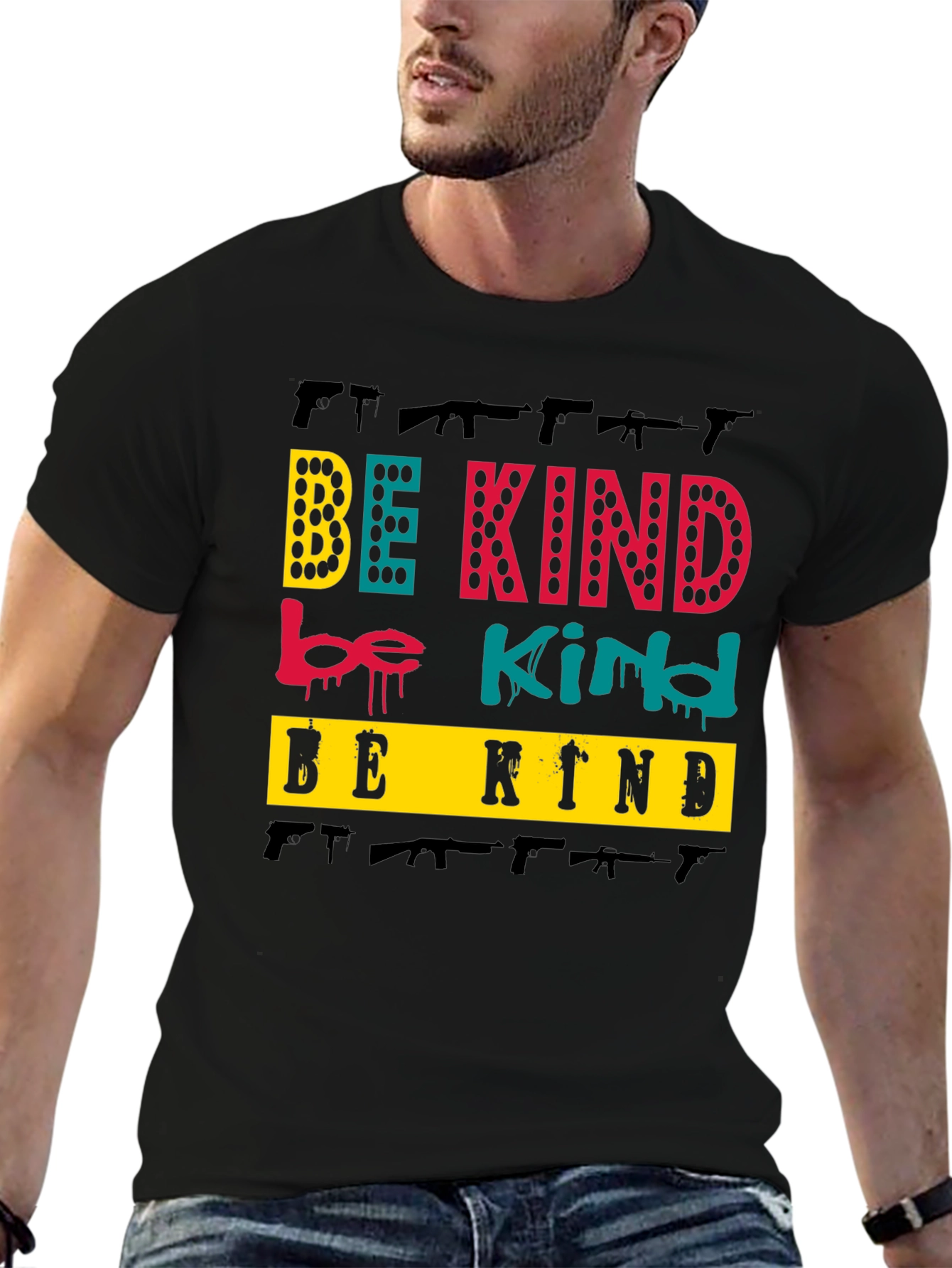 Black Be Kind T-Shirt Graphic Tee view 6
