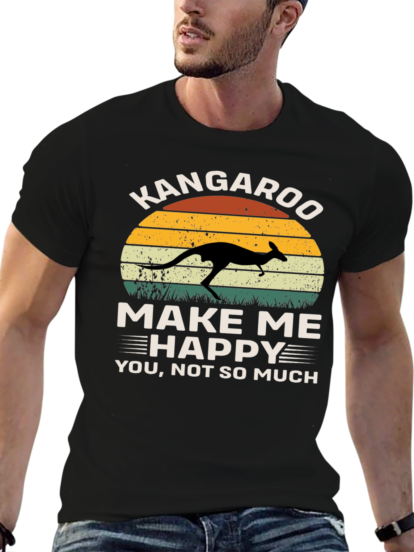 Black Kangaroo Make Me Happy Graphic Tee view 6