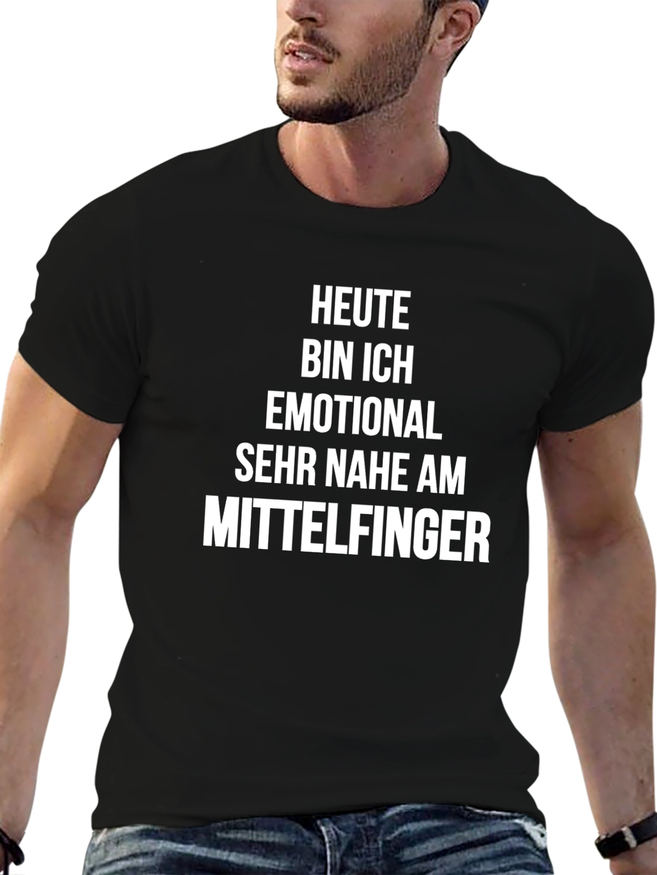 Black Heute Bin Ich Emotional T-Shirt view 6