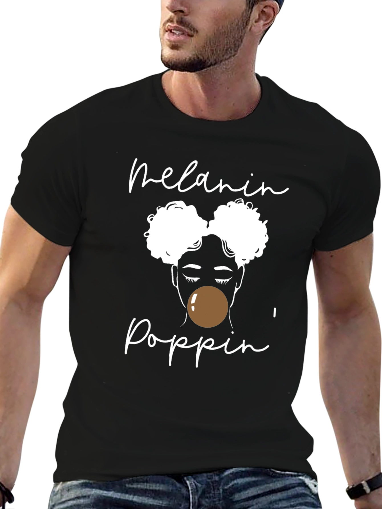 Black Melanin Poppin' Graphic Tee - Black Casual Shirt view 6