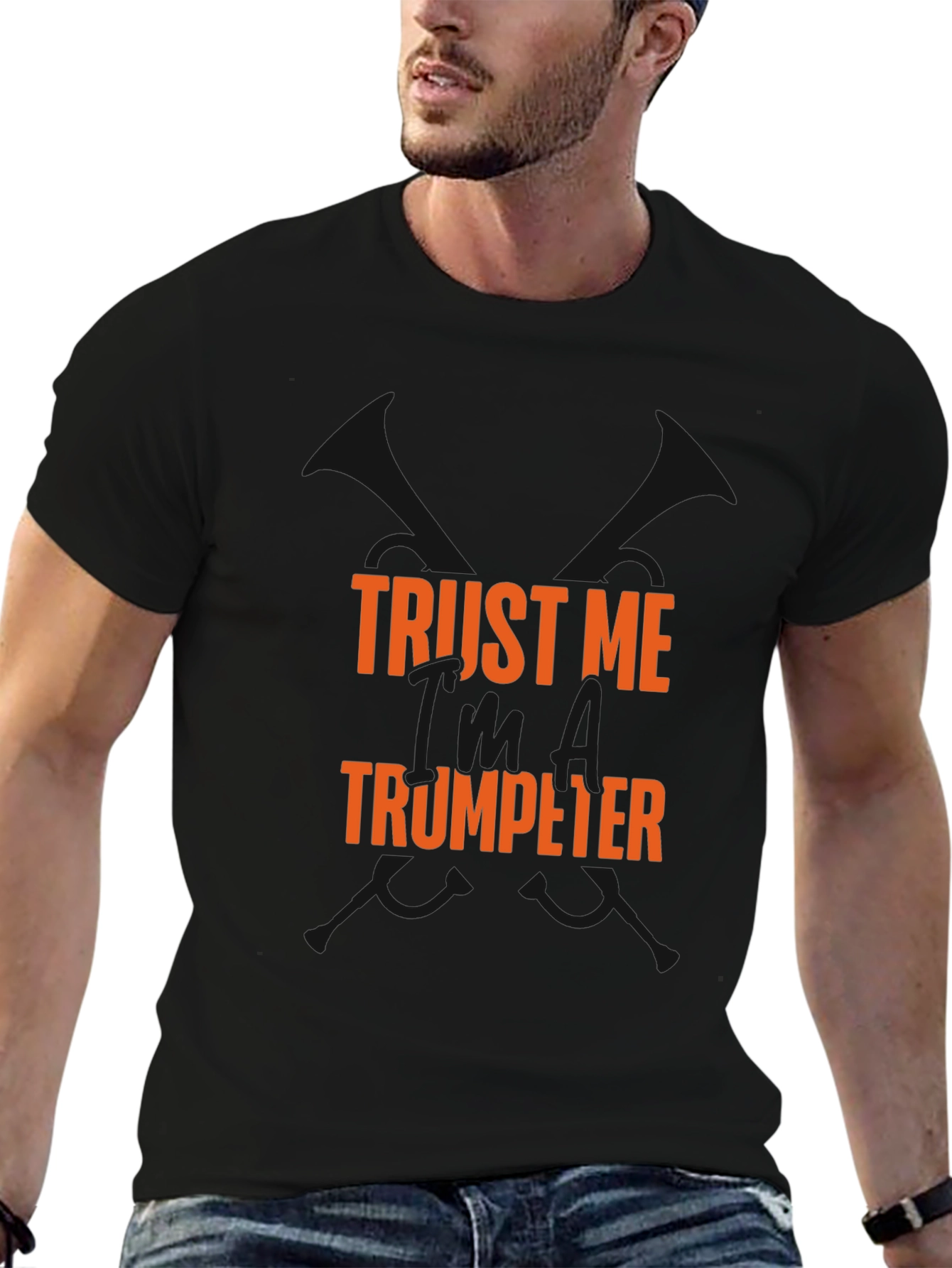 Black Trust Me Trumpeter T-Shirt view 6