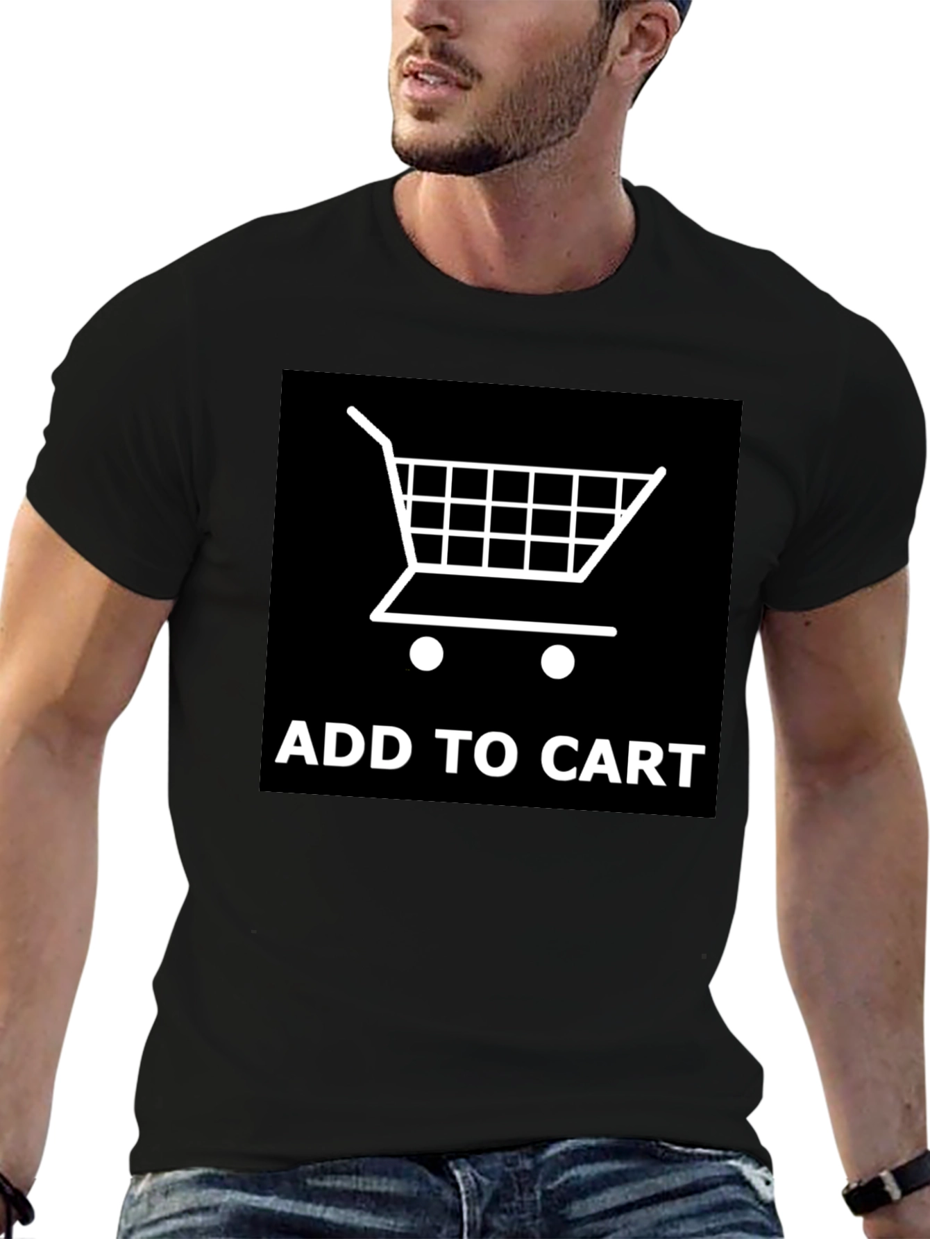 Add to Cart Graphic Tee - Shopping Cart Design - 6