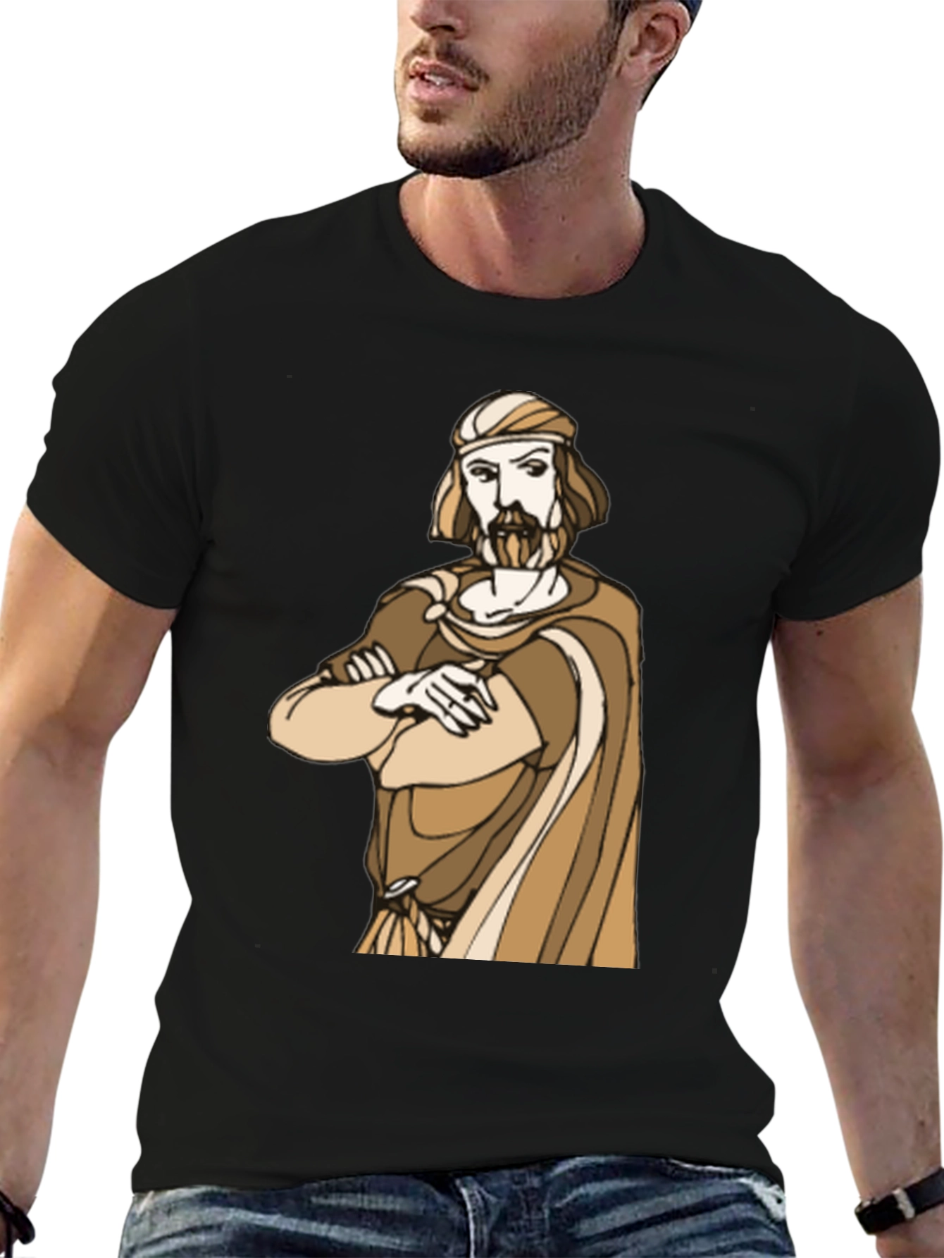 Black Ancient Philosopher Graphic T-Shirt - Unisex view 6