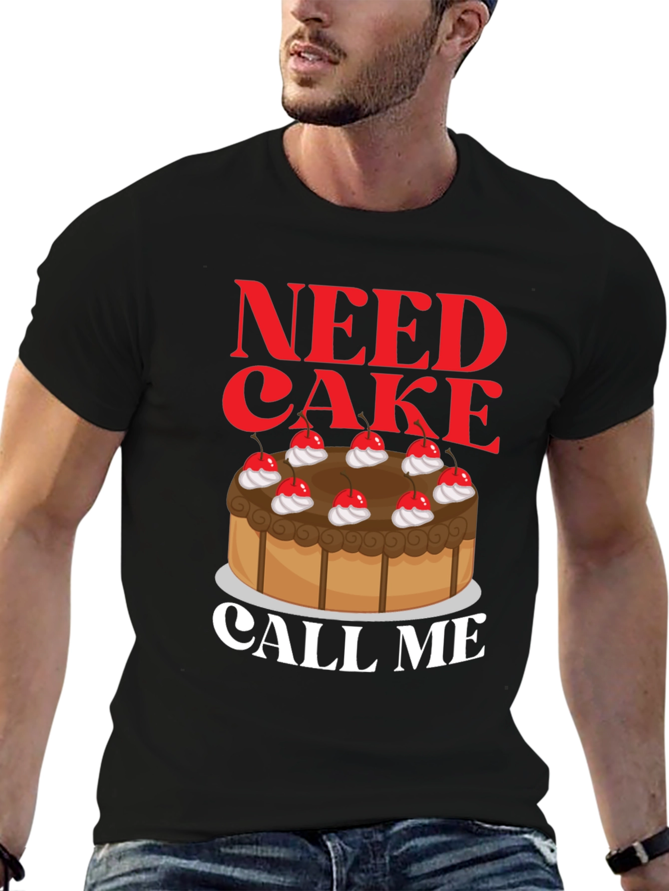 Black Need Cake Call Me T-Shirt - Sweet Tooth Tee view 6