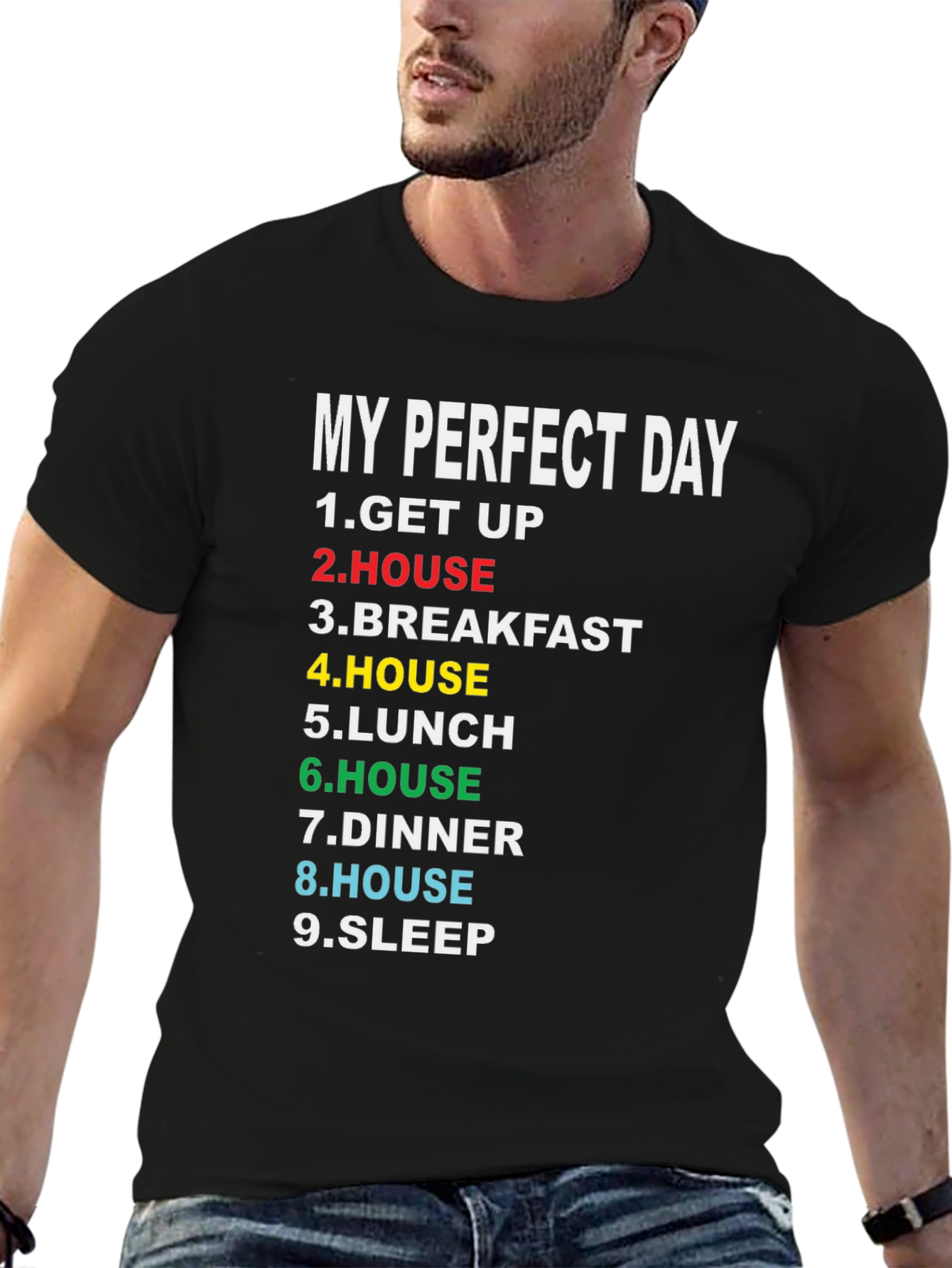 My Perfect Day Graphic T-Shirt, Funny Lazy Day Tee - 6
