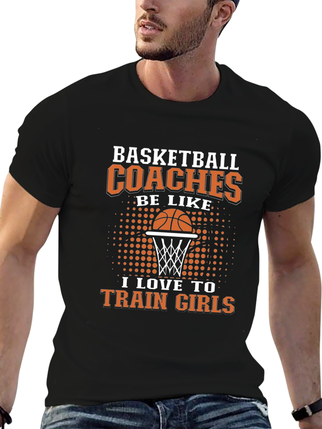 Black Basketball Coaches T-Shirt view 6