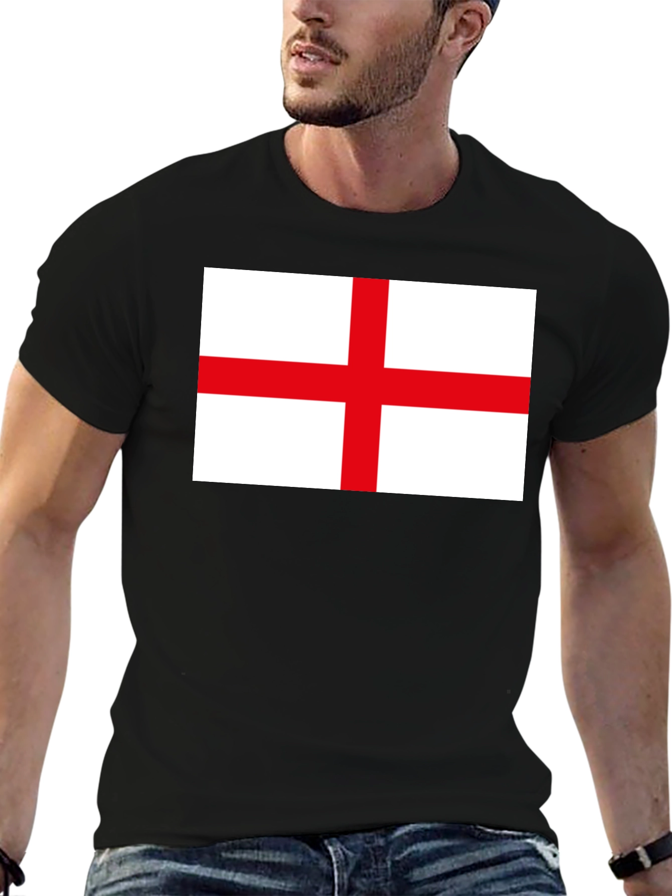 Black England Flag Graphic T-Shirt - Black view 6