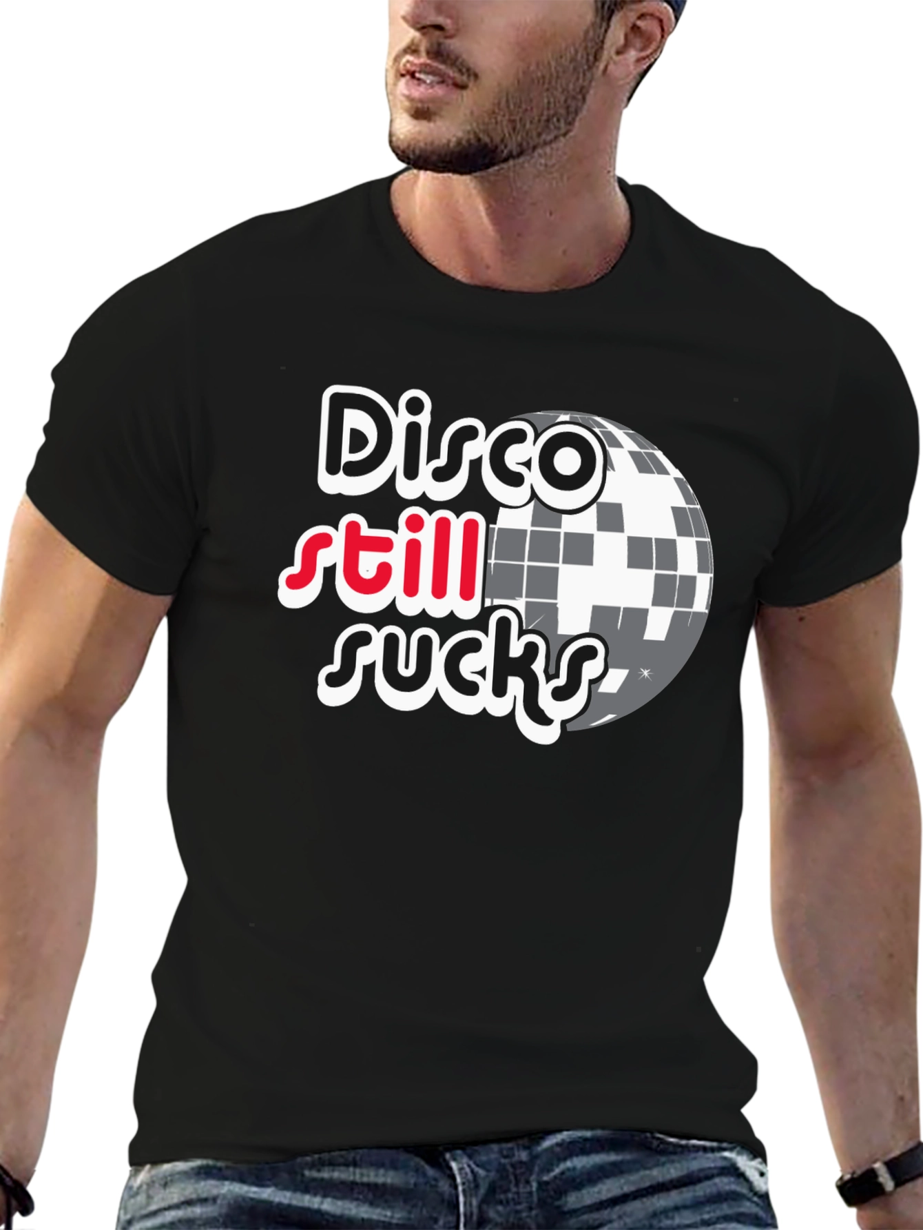 Black Disco Still Sucks Black T-Shirt view 6