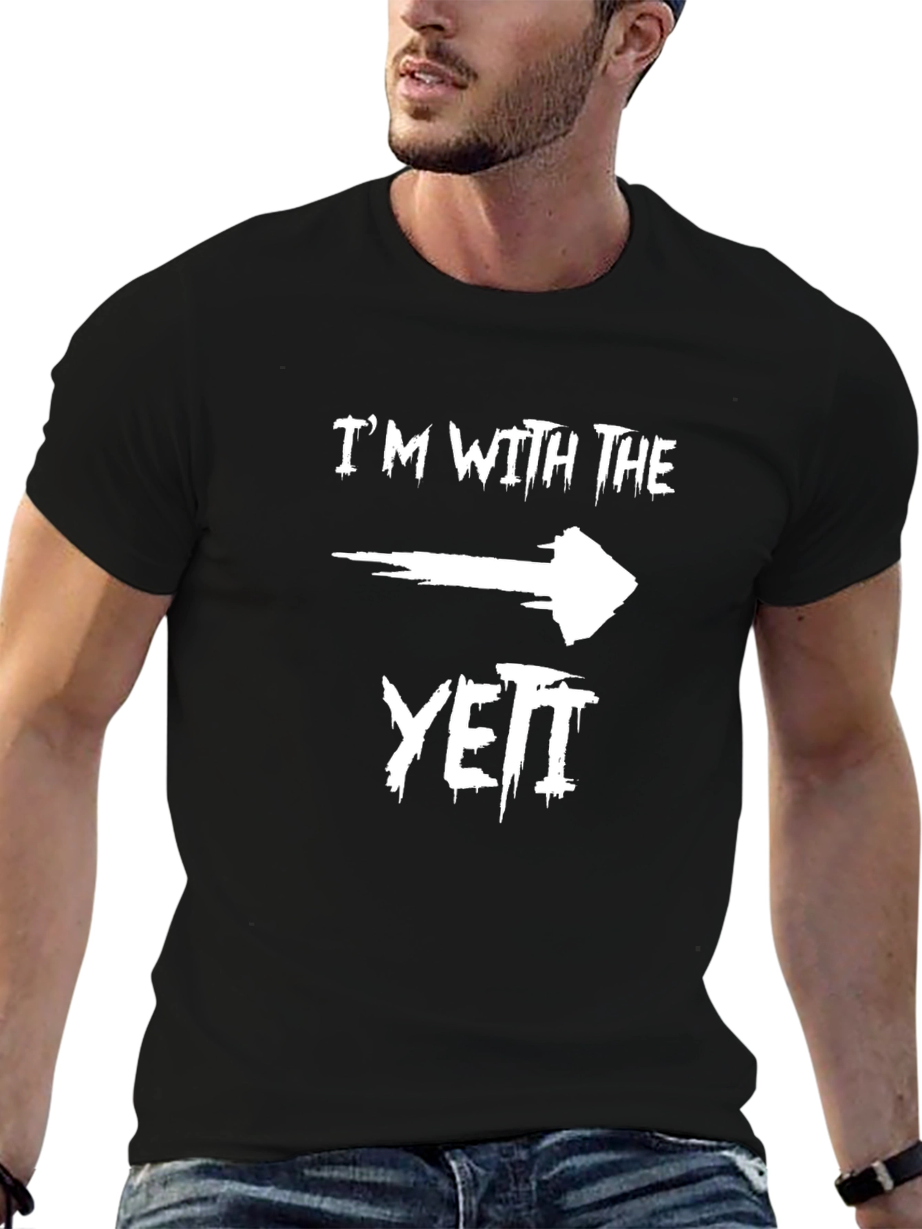 Black I'm With The Yeti Black Graphic Tee view 6