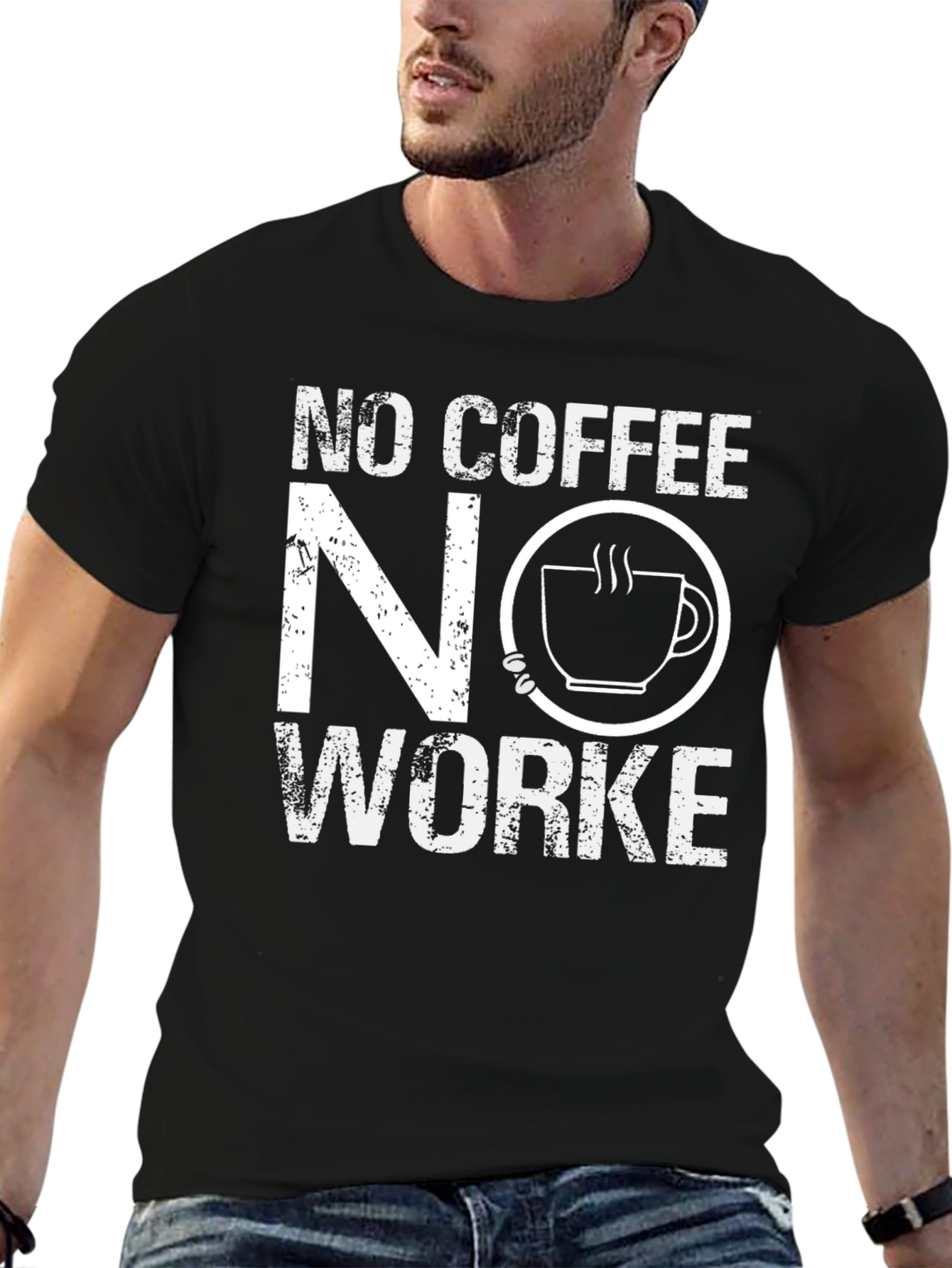 Black No Coffee No Workee Graphic Tee view 6