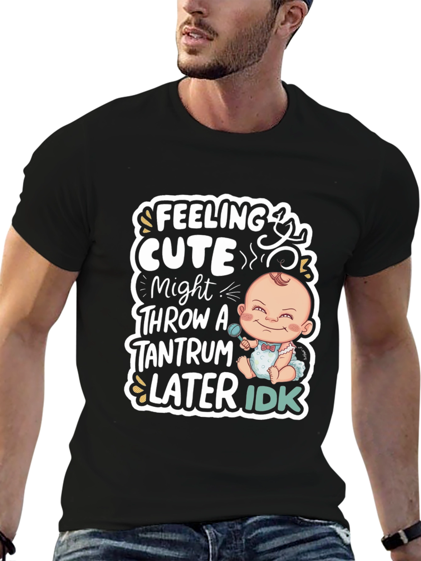 Black Feeling Cute Baby Tantrum T-Shirt view 6