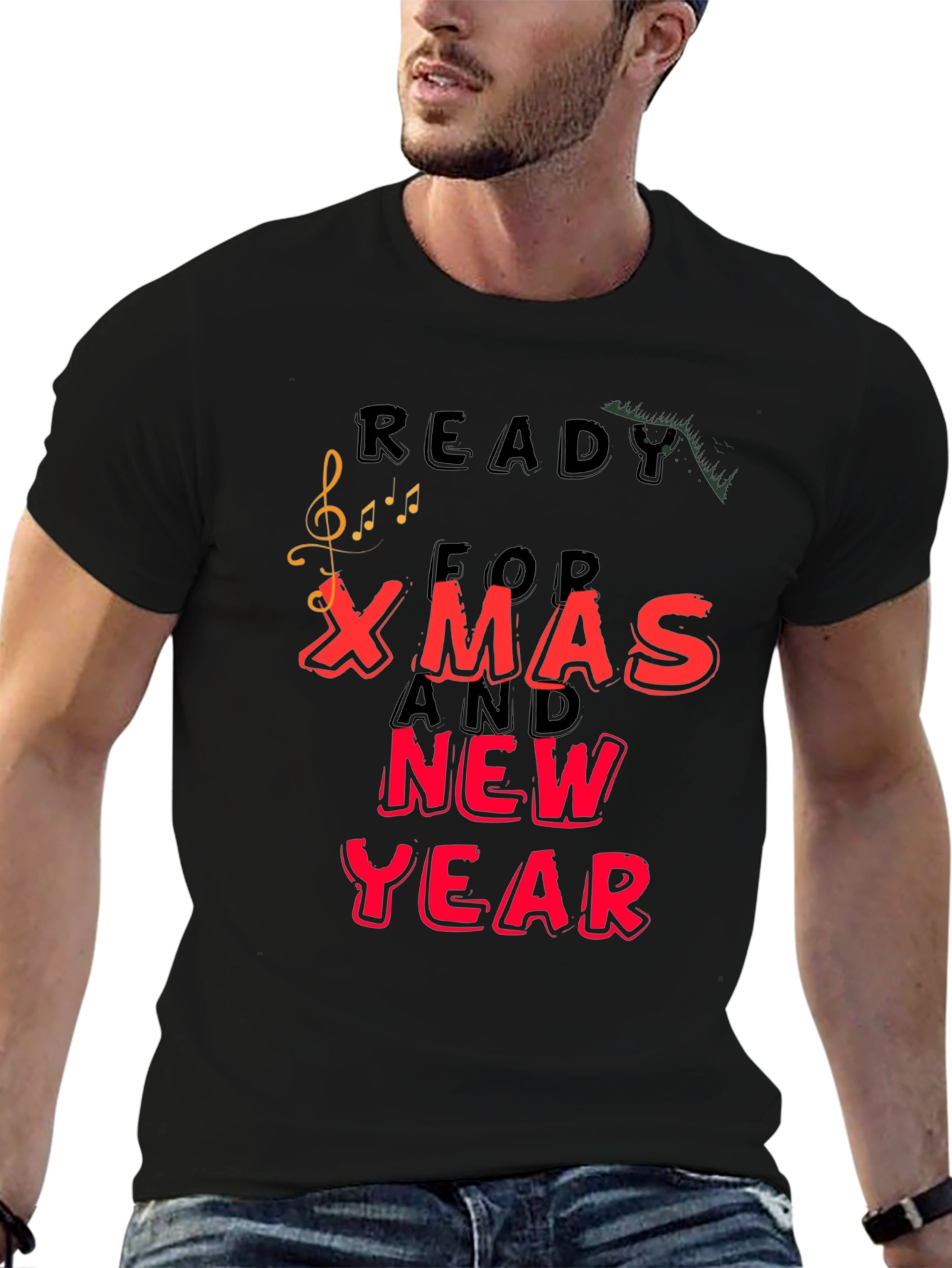 Black Ready For Xmas And New Year T-Shirt view 6