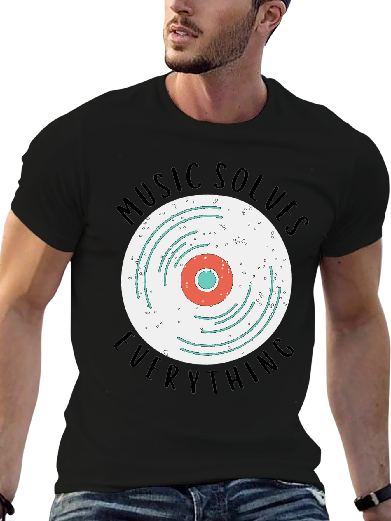 Black Music Solves Everything Graphic Tee view 6