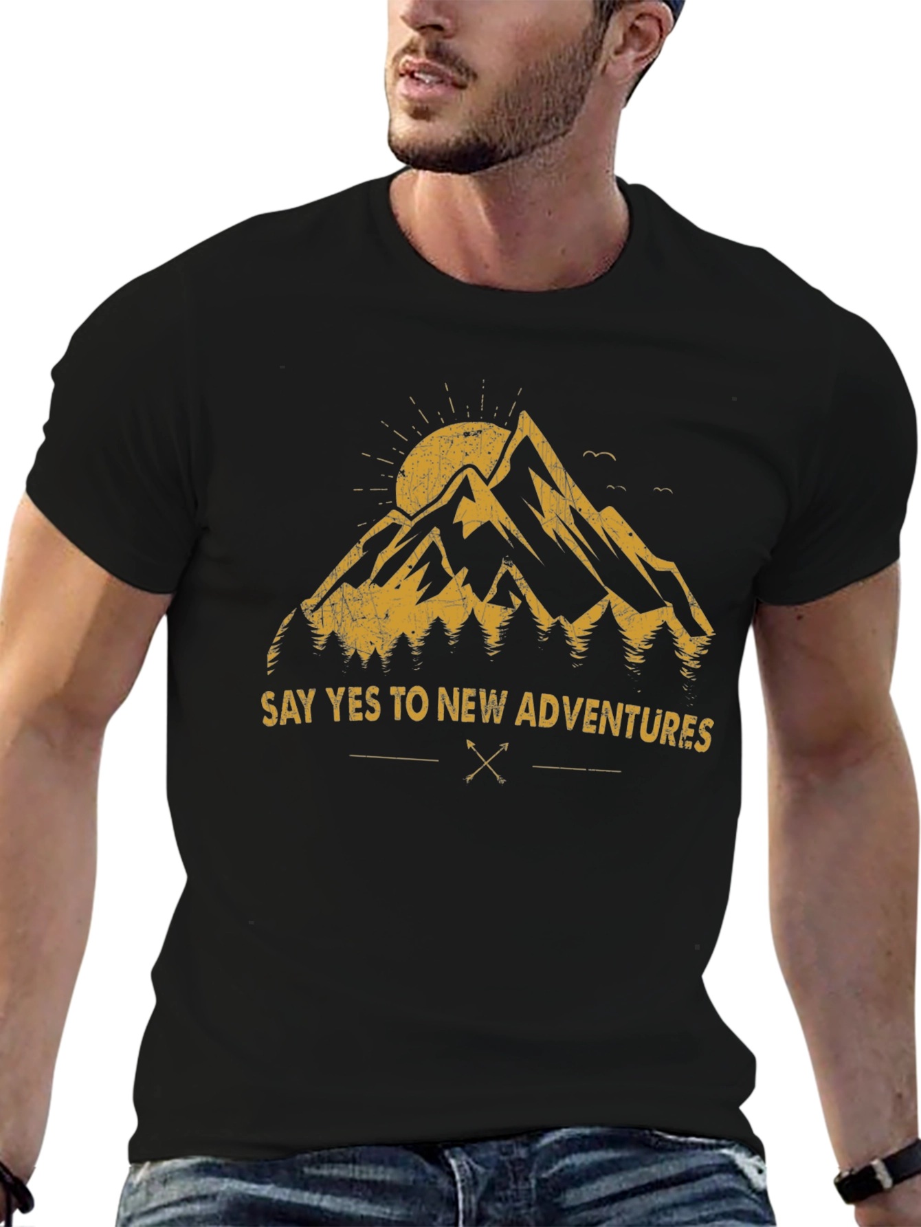 Black Adventure Awaits Graphic Tee view 6