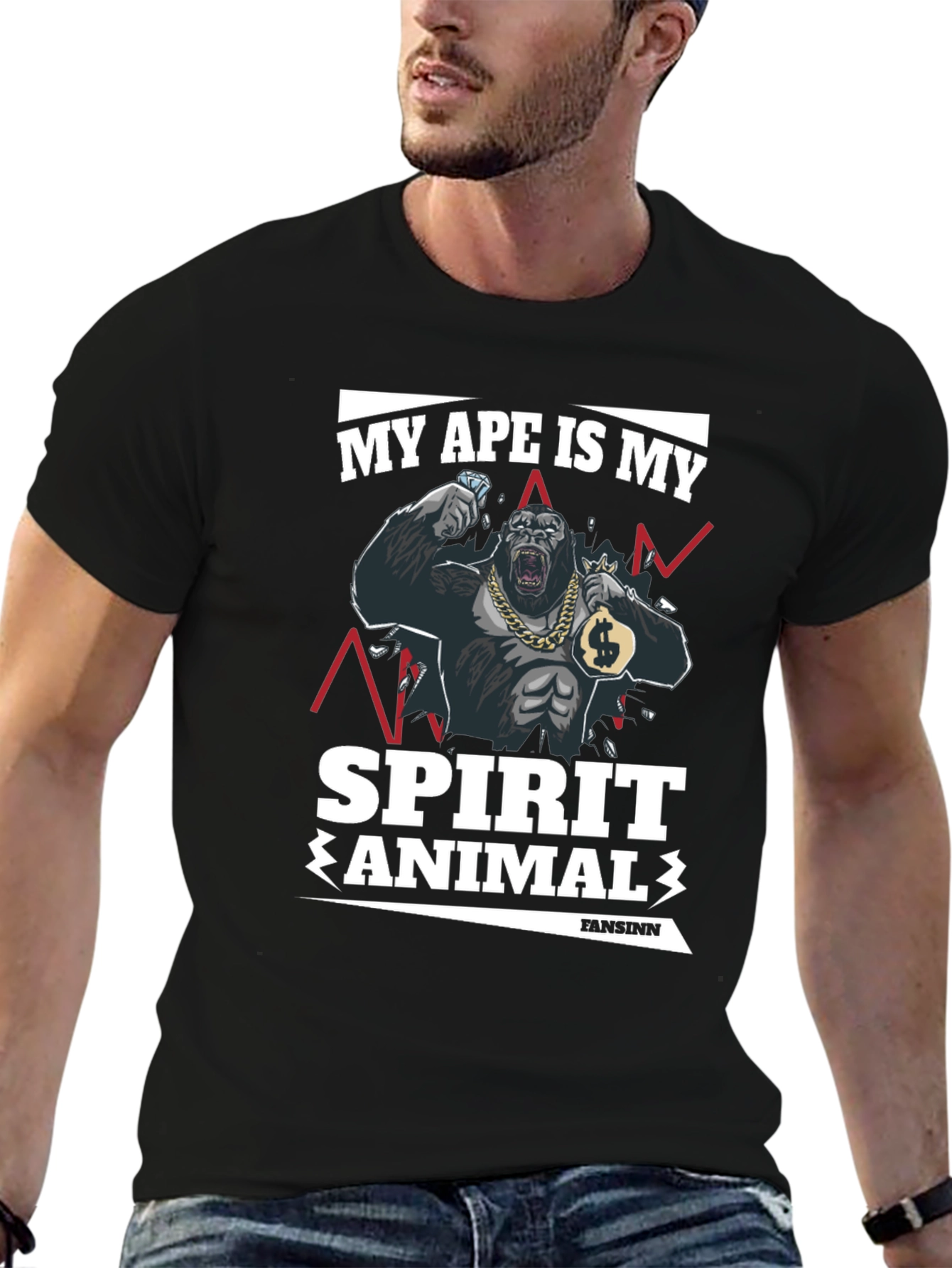 Black Ape Spirit Animal Graphic T-Shirt view 6