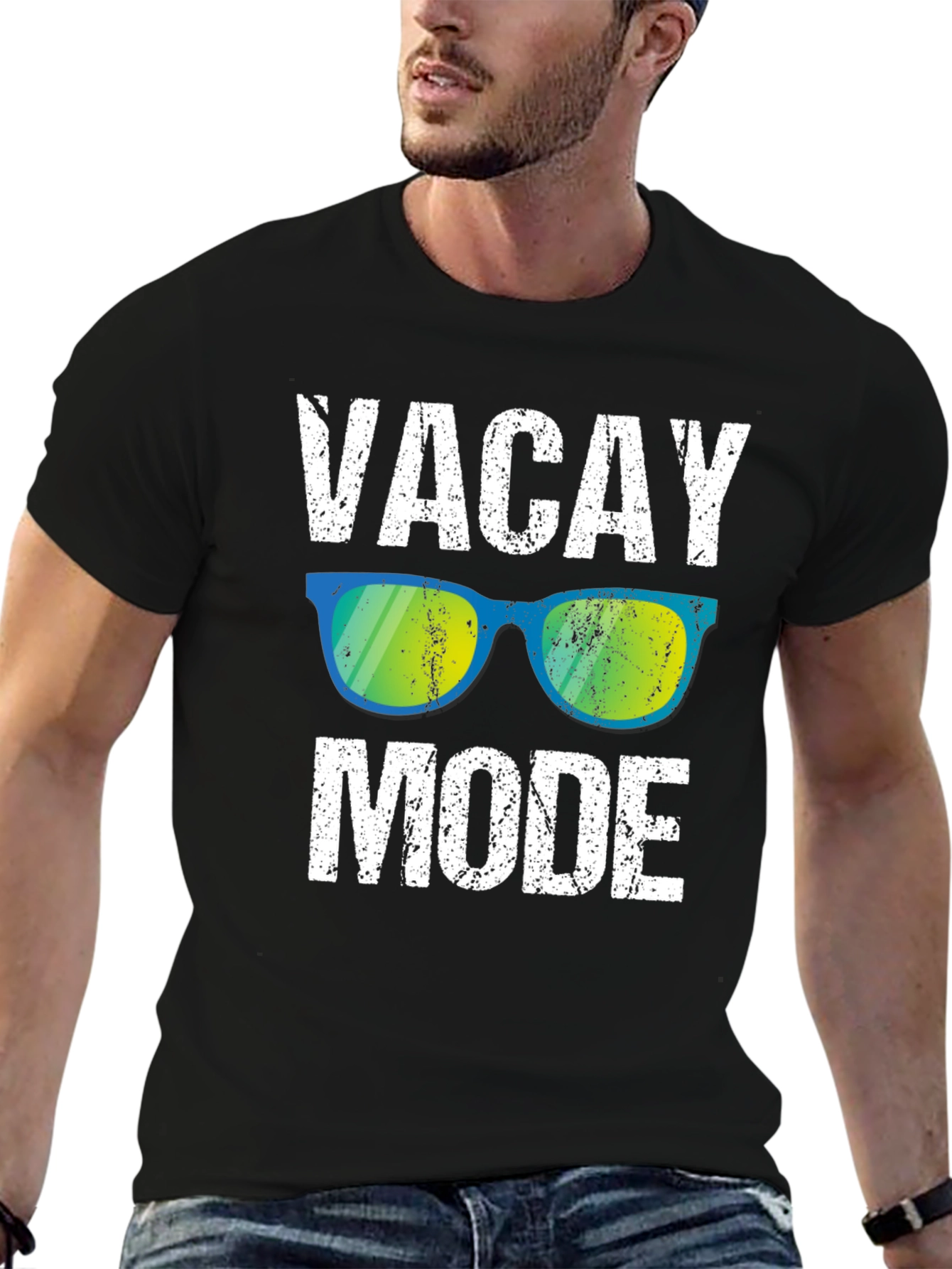 Black Vacay Mode Graphic Tee - Relaxed Holiday Style view 6
