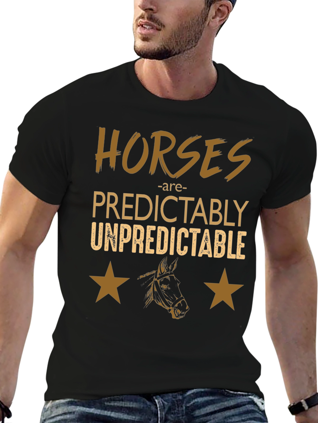 Black Horses Predictably Unpredictable Graphic Tee view 6