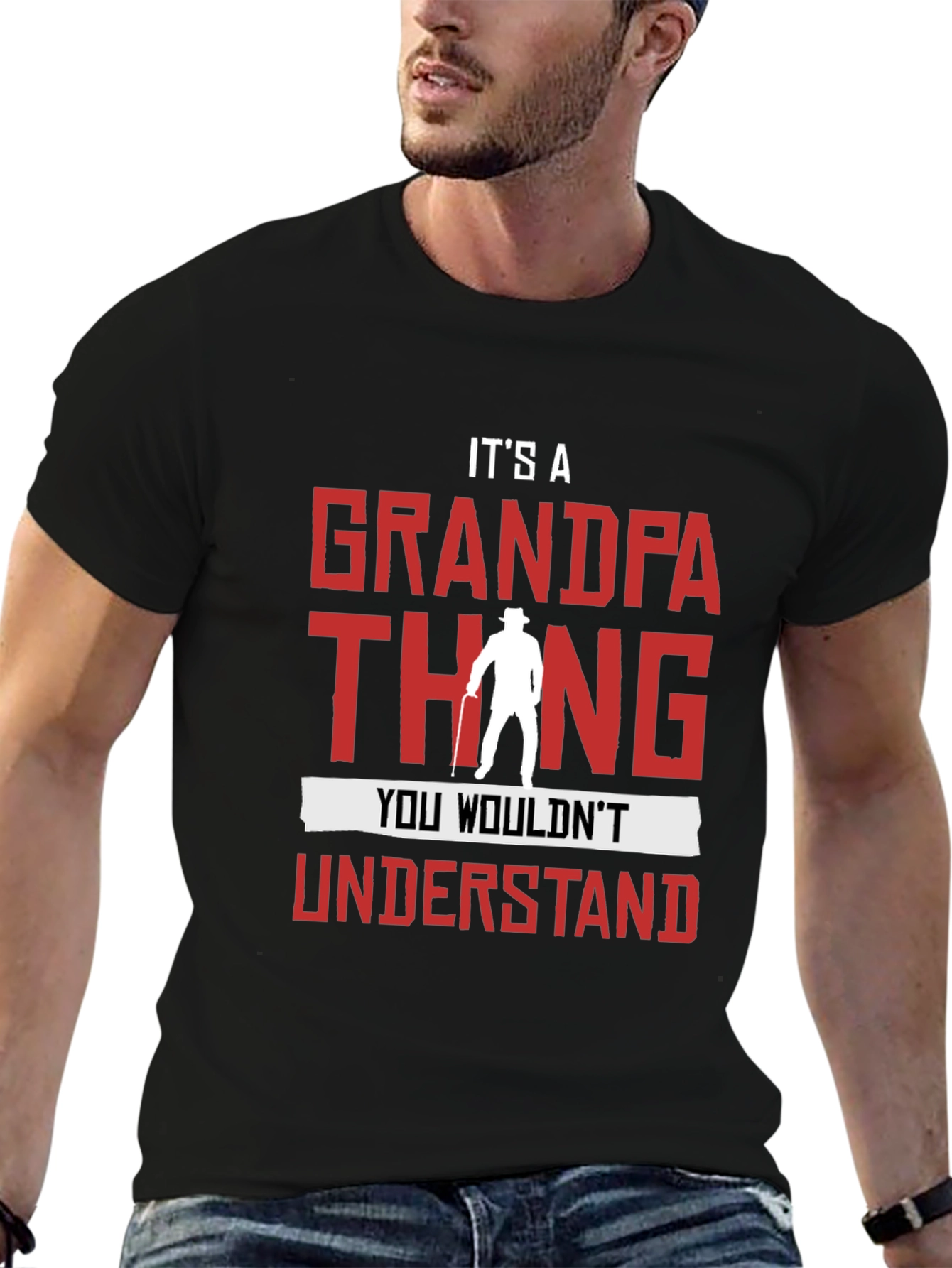 Black It's A Grandpa Thing T-Shirt view 6
