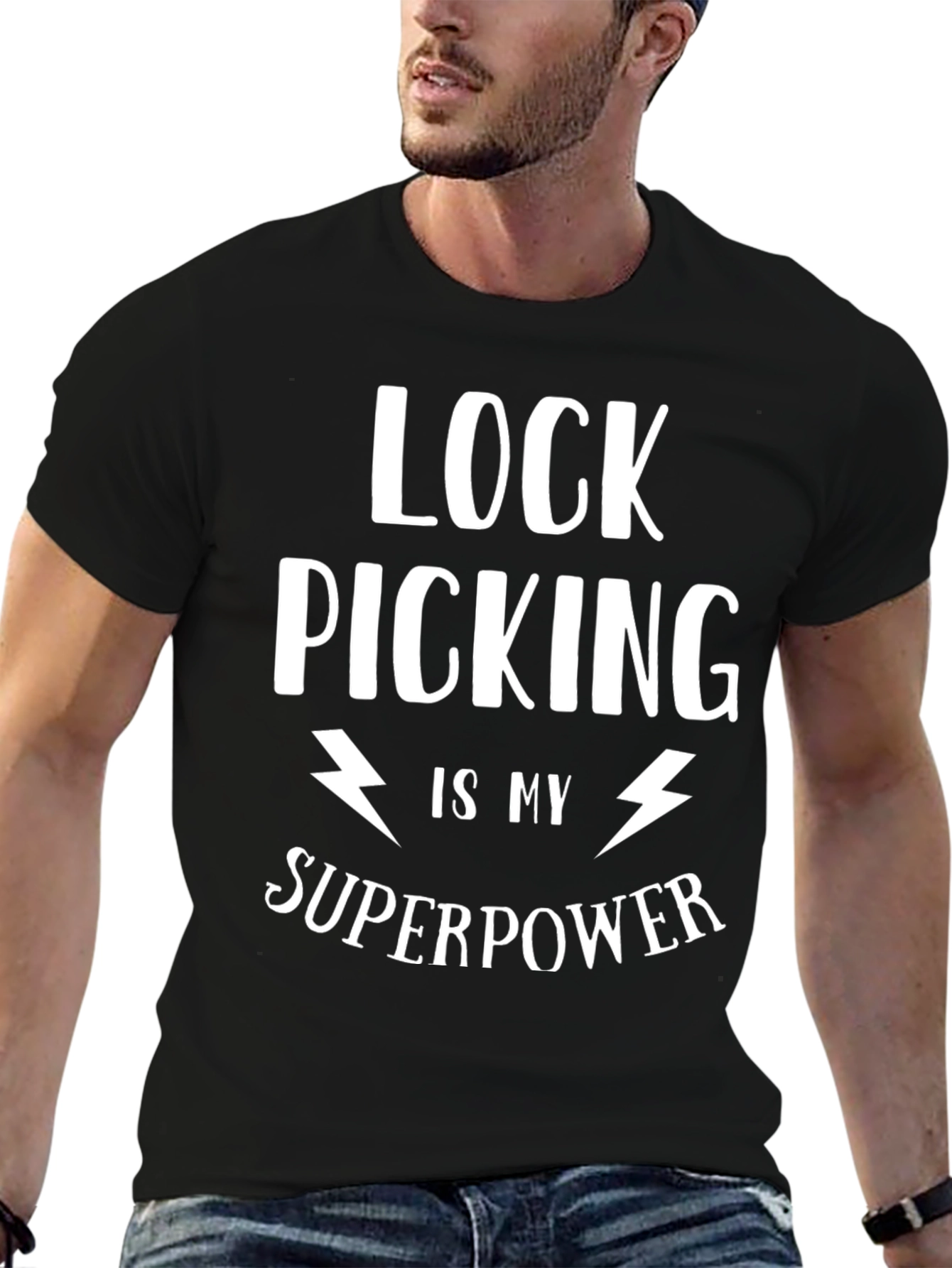 Black Lock Picking is My Superpower Graphic Tee view 6