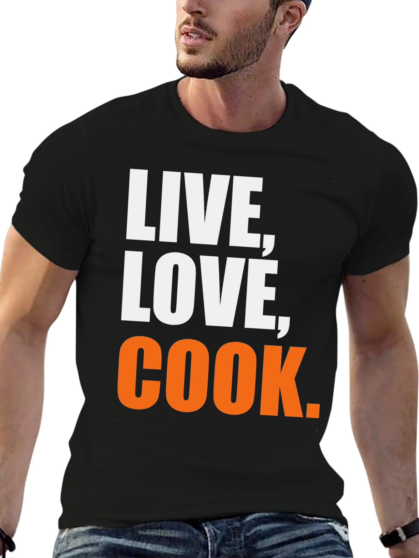 Black Live, Love, Cook Graphic T-Shirt view 6